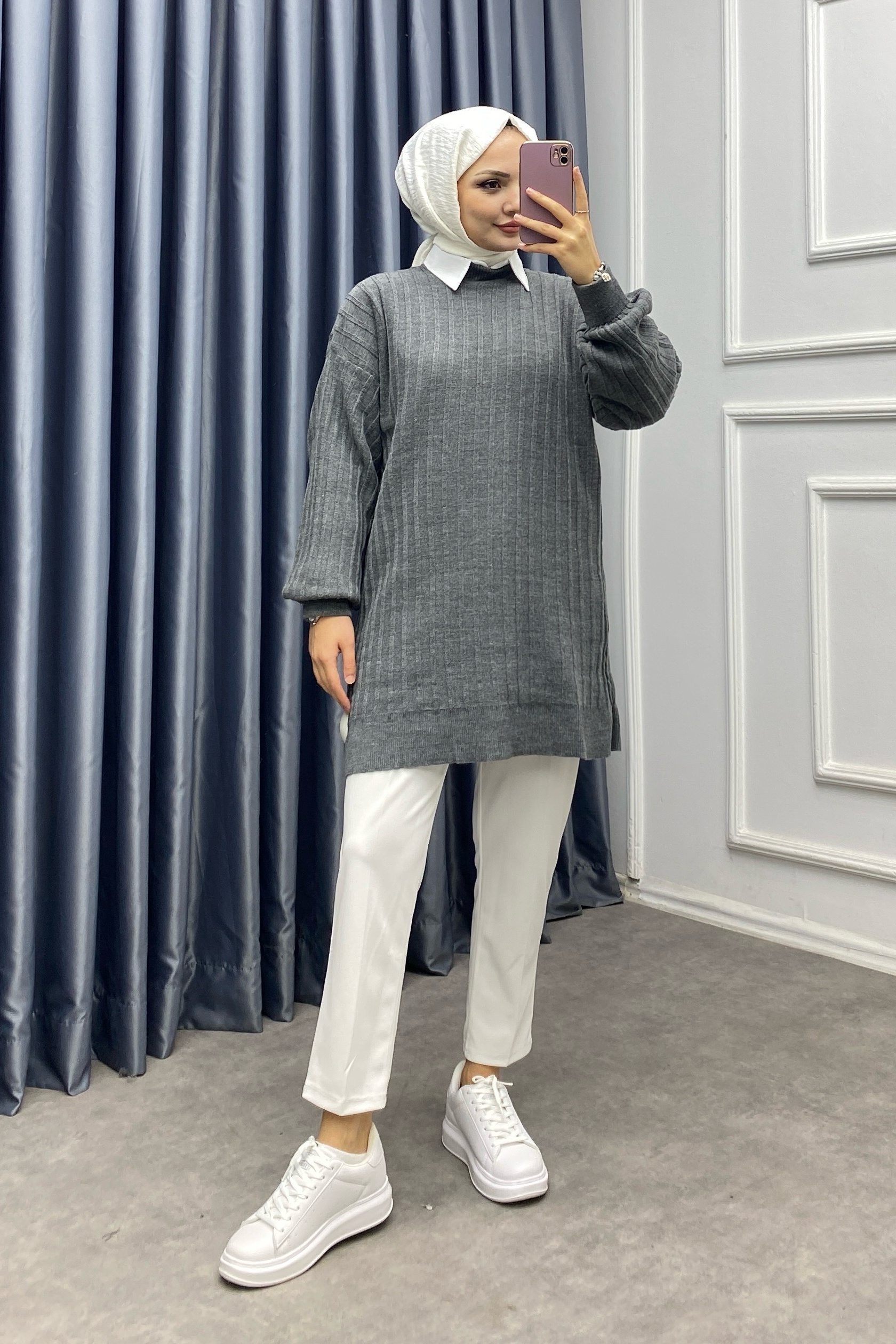 Triko Tunik Gri
