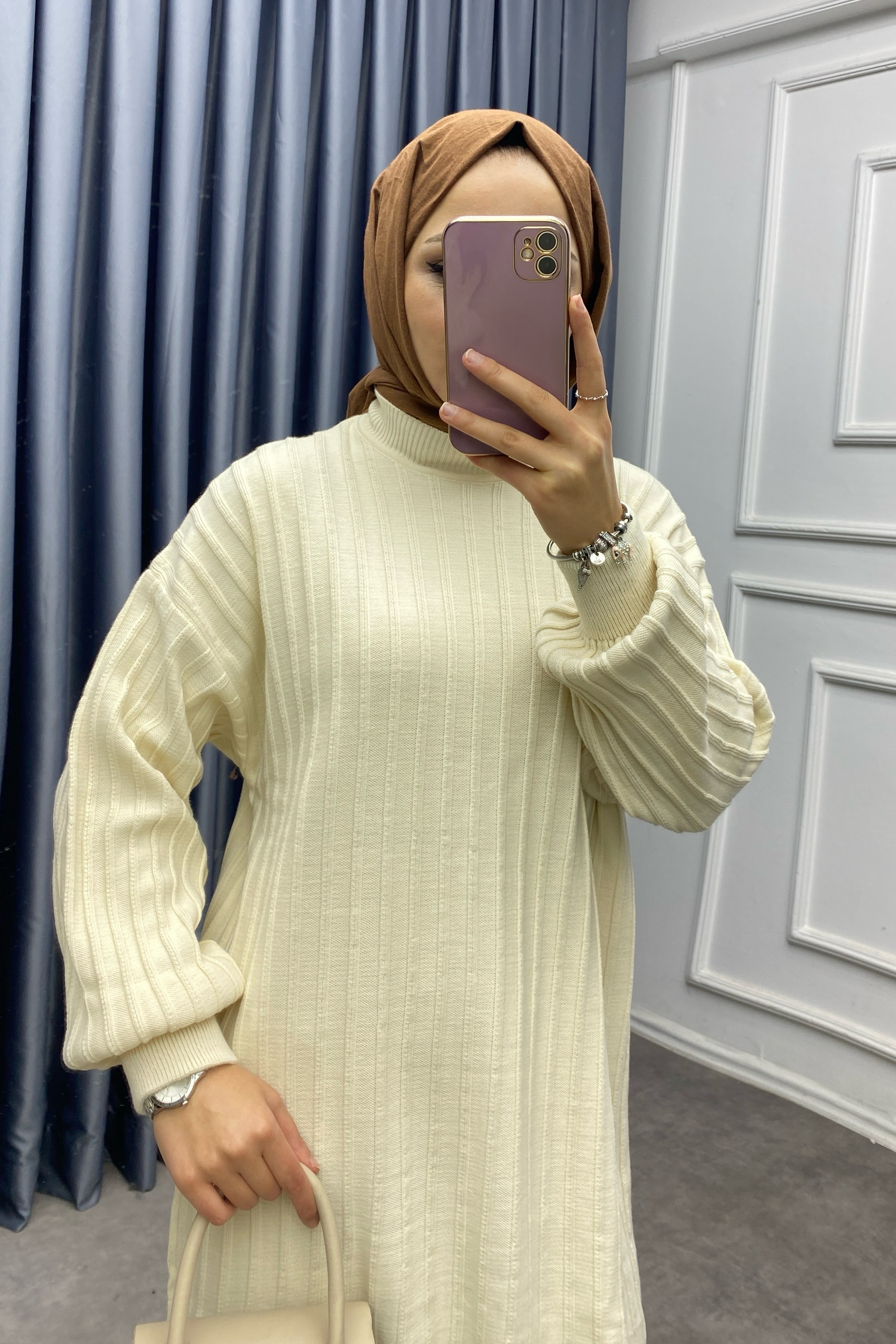 Triko Tunik Krem