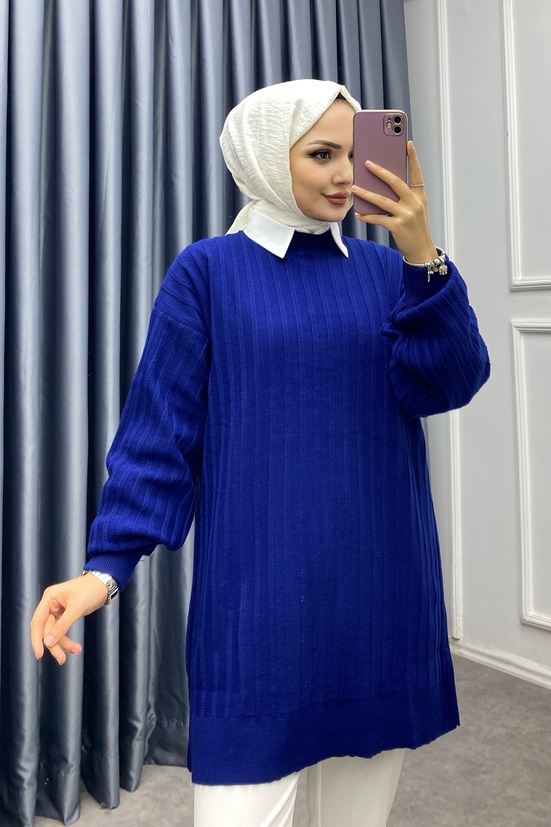 Triko Tunik Lacivert