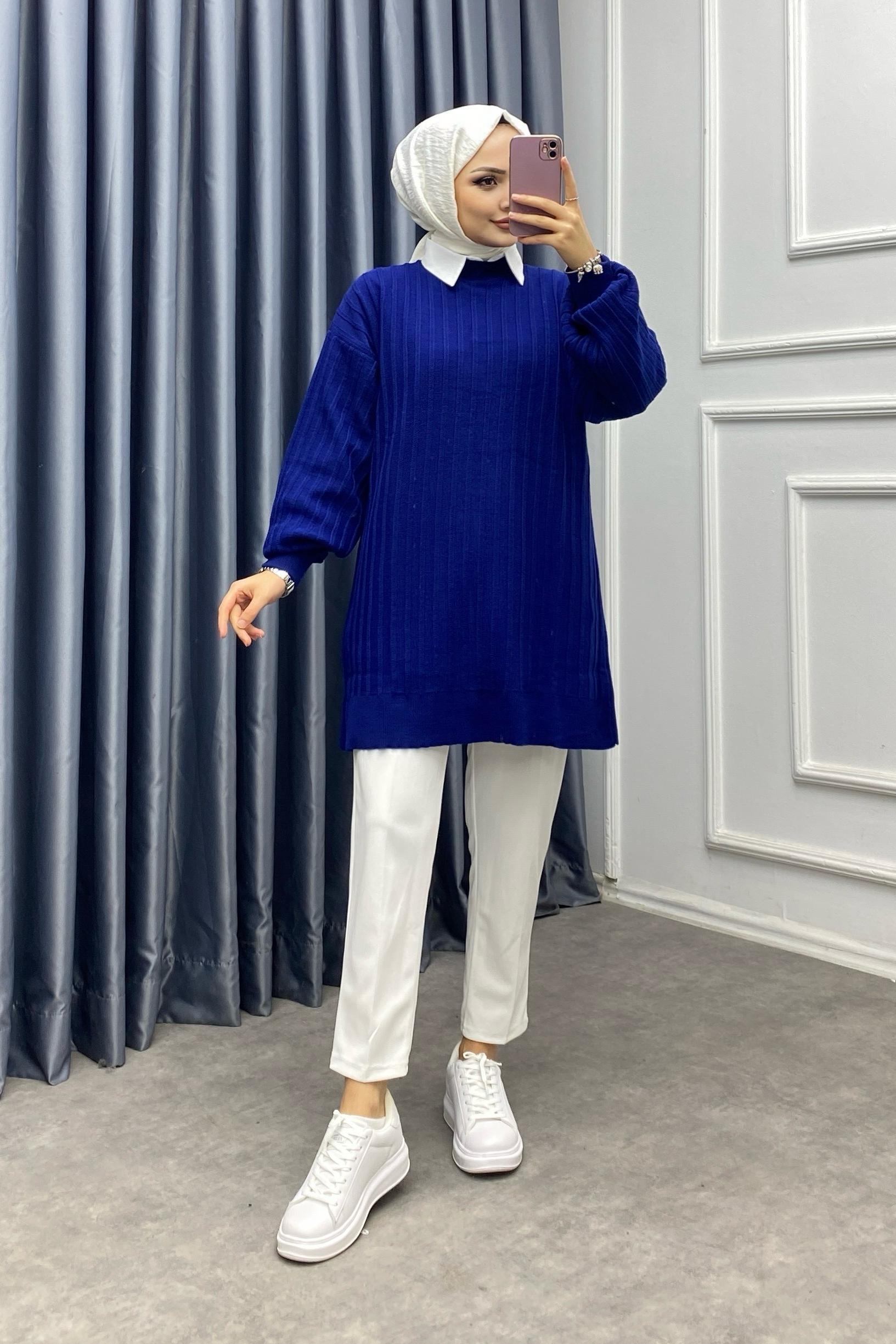Triko Tunik Lacivert