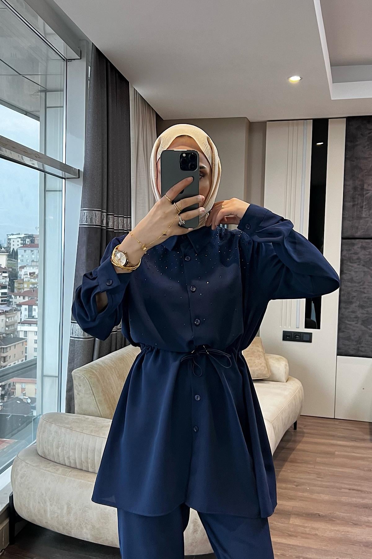Üzeri taşlı Beli Tünelli Linda Takım