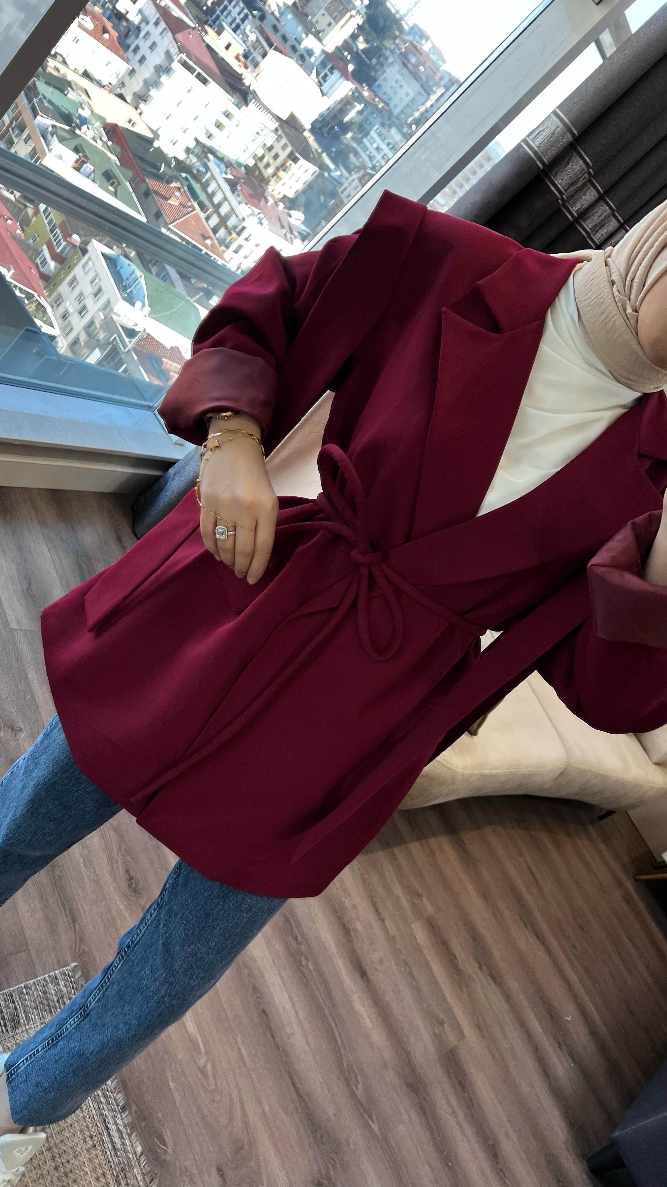Vera ceket Bordo