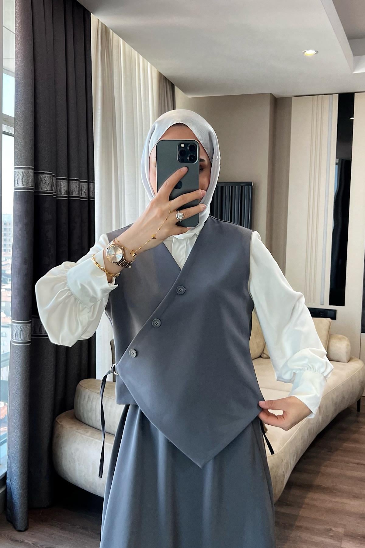 Yandan Bağlamalı takım Gri