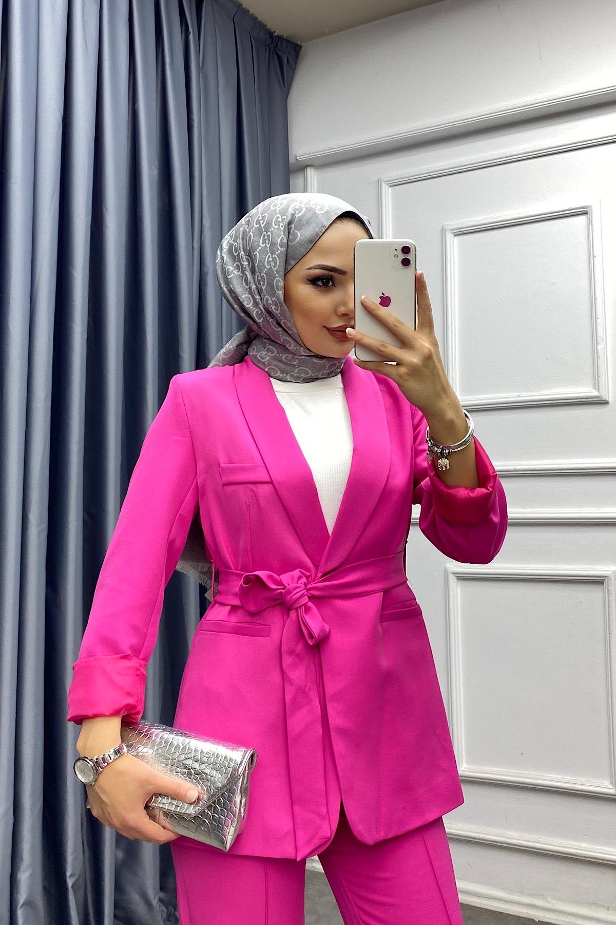 Zara takım Fuşya  