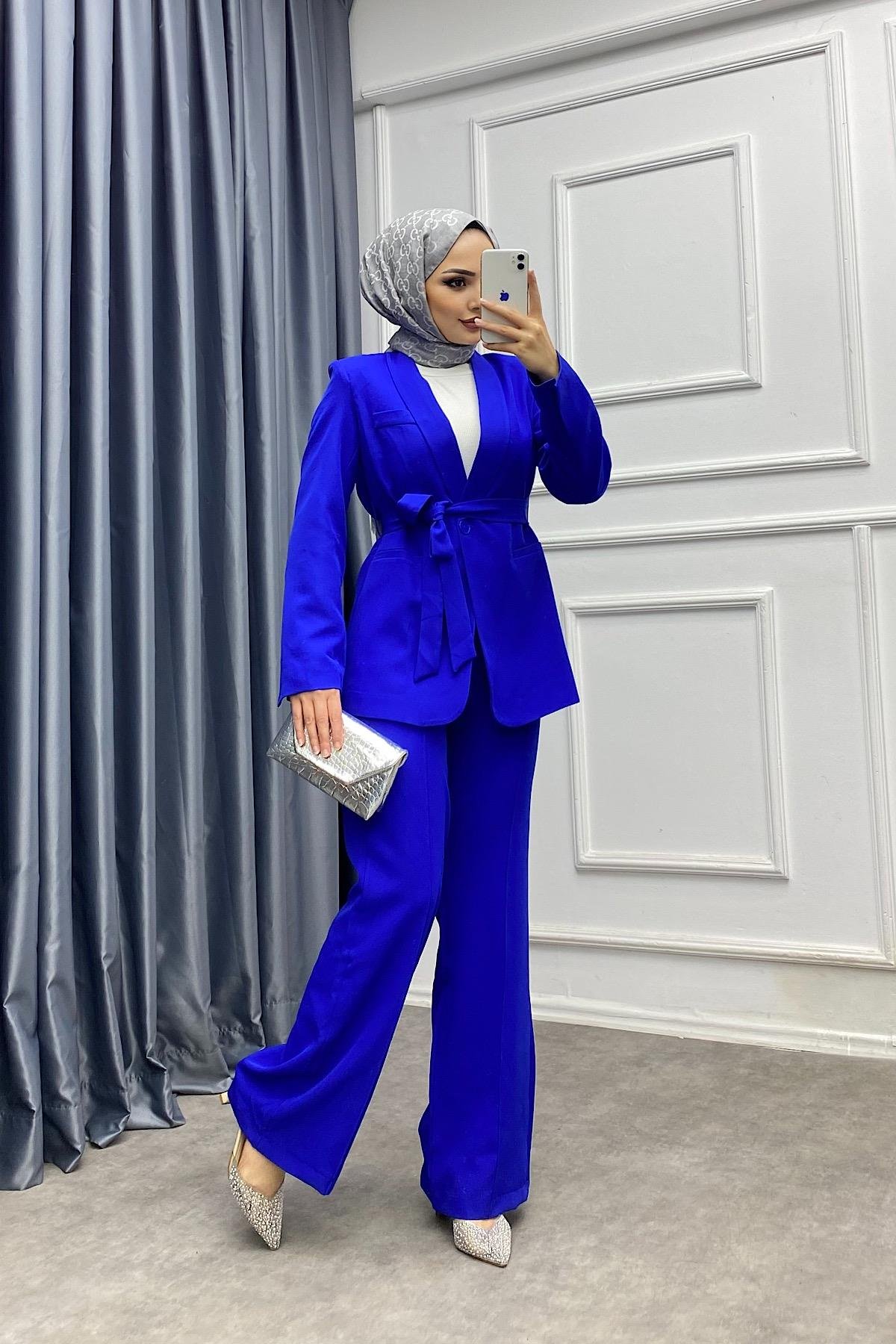 Zara takım Saks Mavisi 
