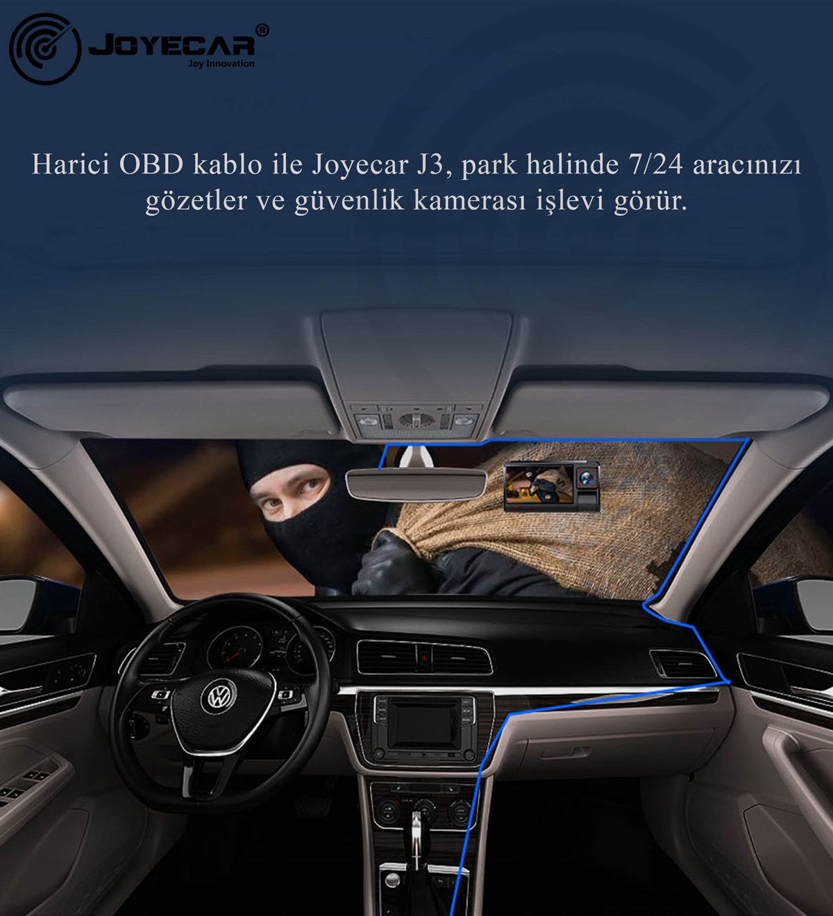 3 Kameralı J3 Araç Kamerası Dokunmatik Ekran Dış ve İç Çekim