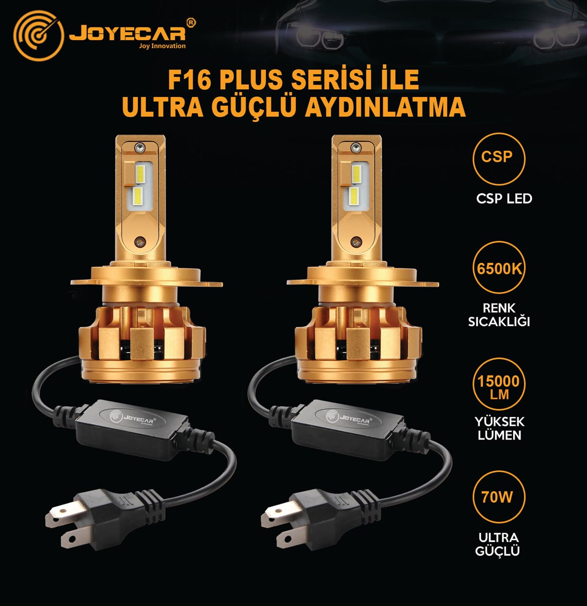 F16 Plus H4 Şimşek Etkili CSP Led Far Ampulü