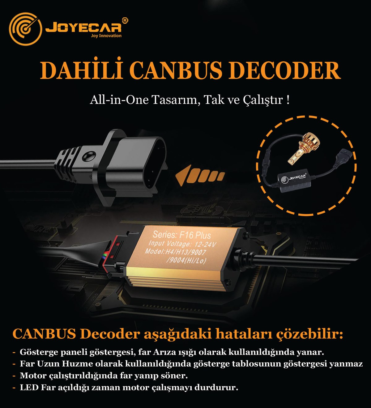 F16 Plus H4 Şimşek Etkili CSP Led Far Ampulü
