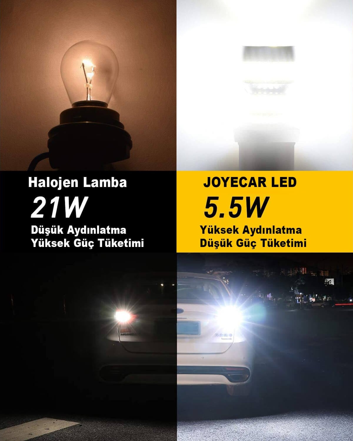 Joyecar X7 Serisi 1157 P21/5W Geri Vites Fren Sinyal Stop Köşe Side Marker Lamba