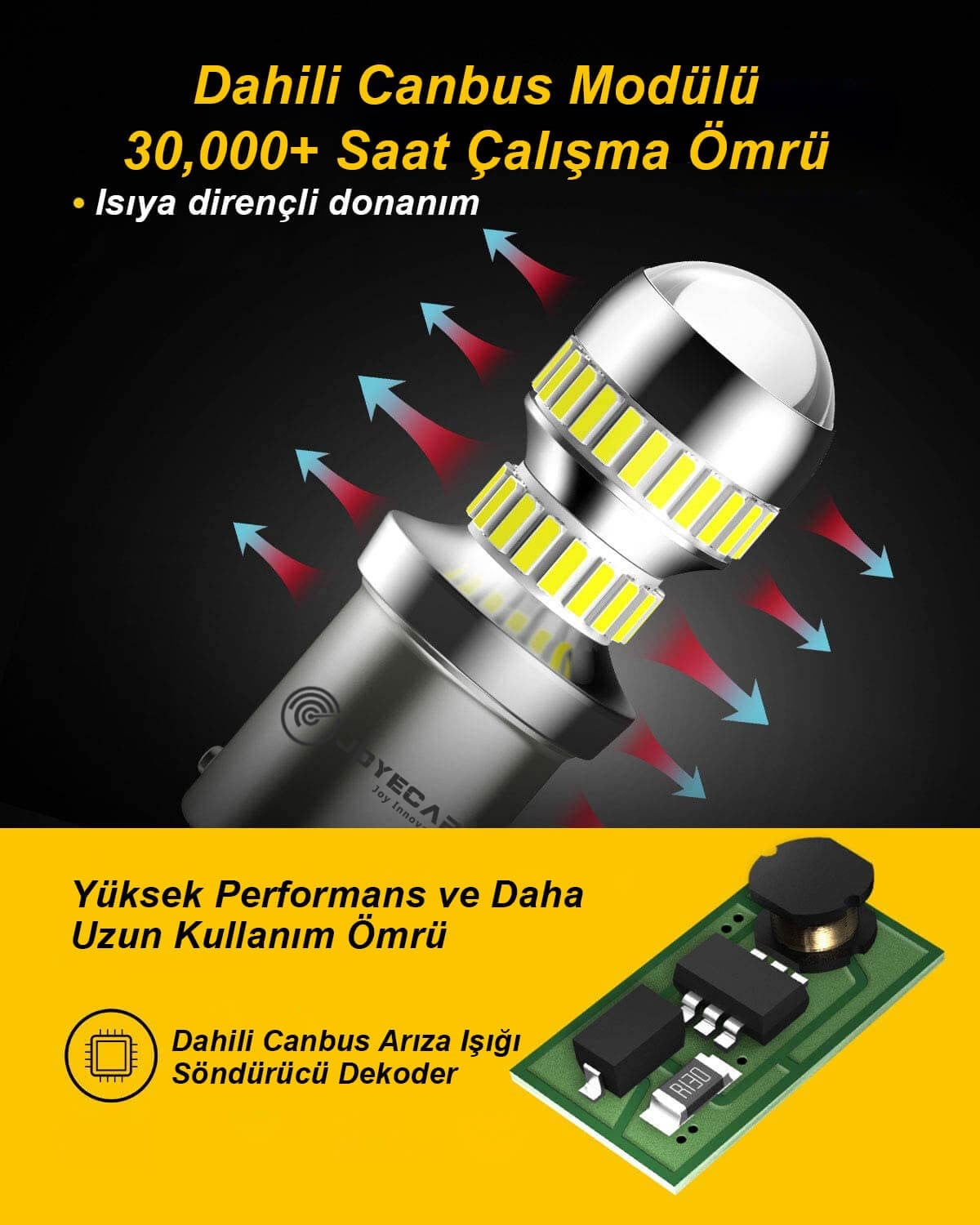 Joyecar X7 Serisi 1157 P21/5W Geri Vites Fren Sinyal Stop Köşe Side Marker Lamba