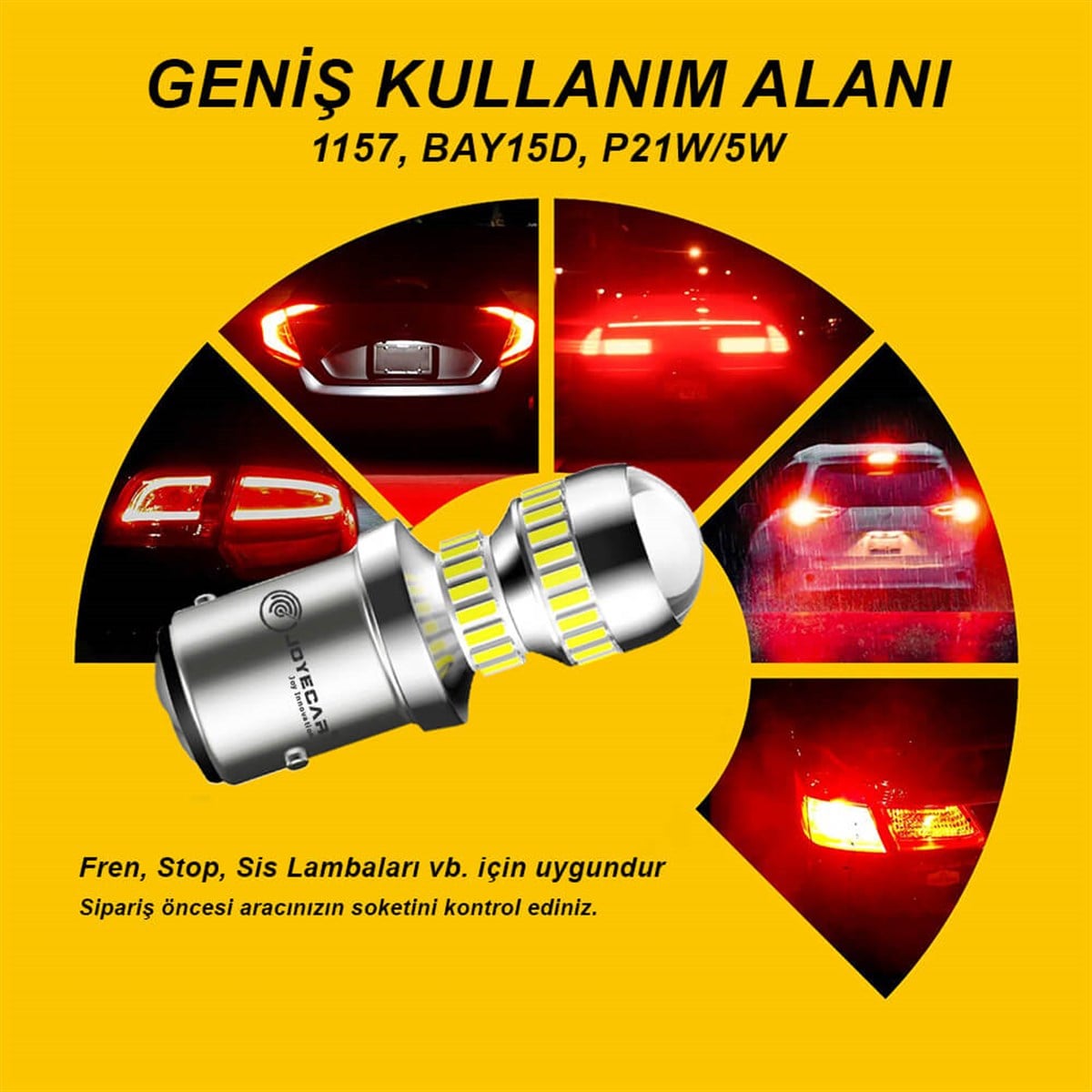 Joyecar X7 Serisi 1157 P21/5W Geri Vites Fren Sinyal Stop Köşe Side Marker Lamba