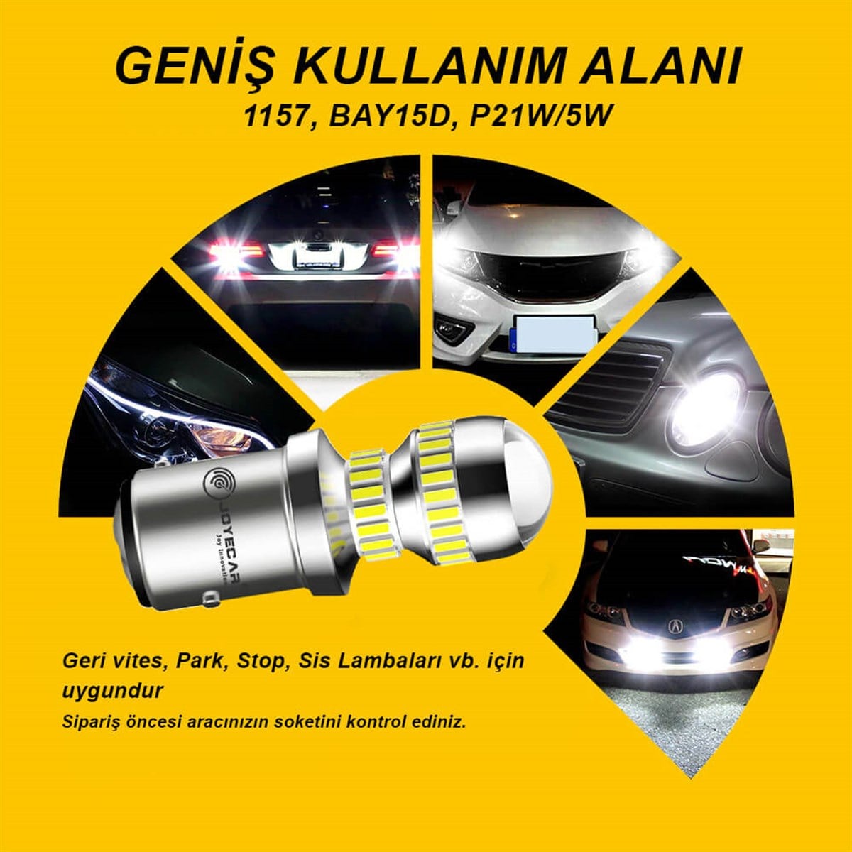 Joyecar X7 Serisi 1157 P21/5W Geri Vites Fren Sinyal Stop Köşe Side Marker Lamba
