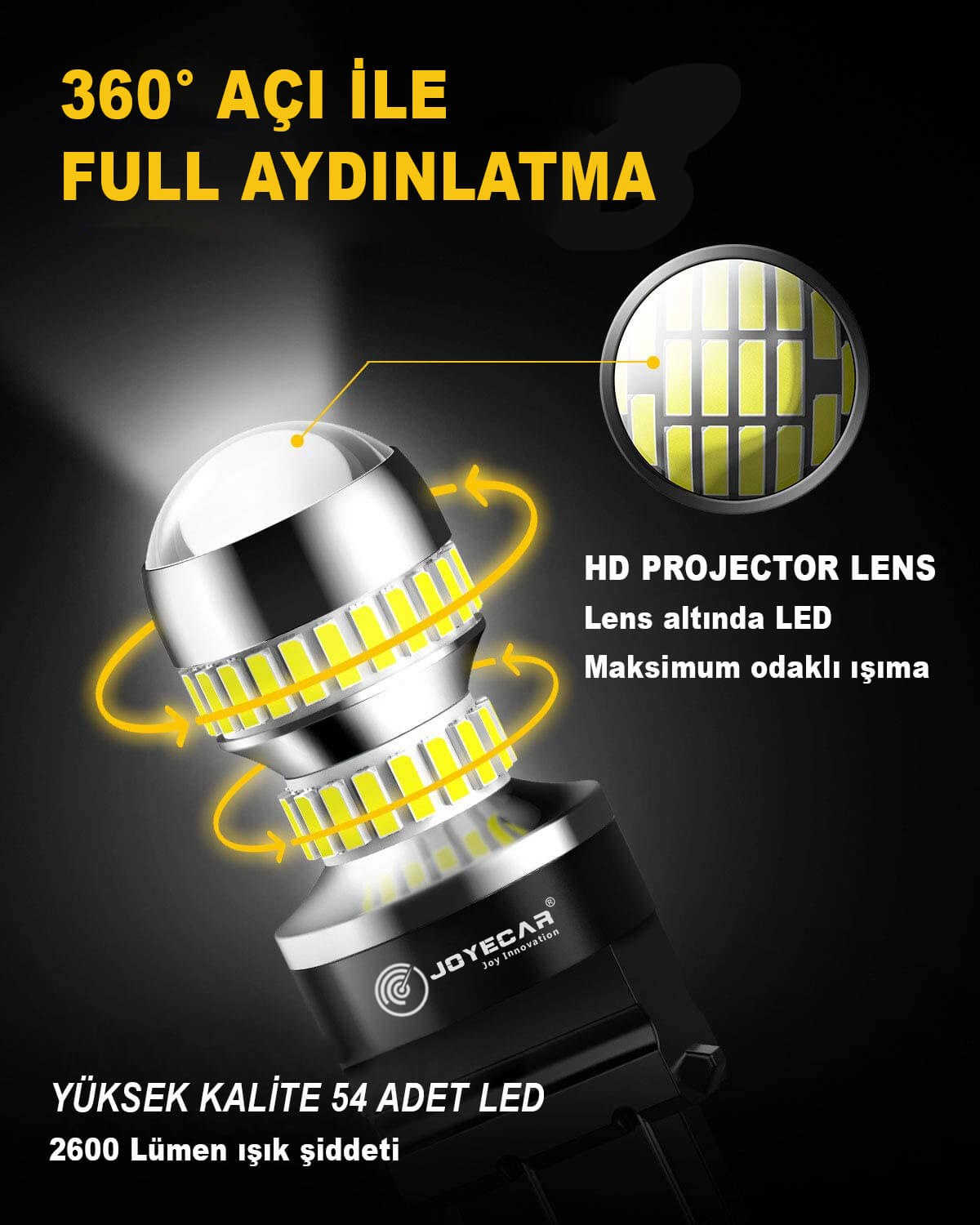 Joyecar X7 Serisi T25 3157 3156 Geri Vites Fren Sinyal Stop Gündüz Farı Lamba