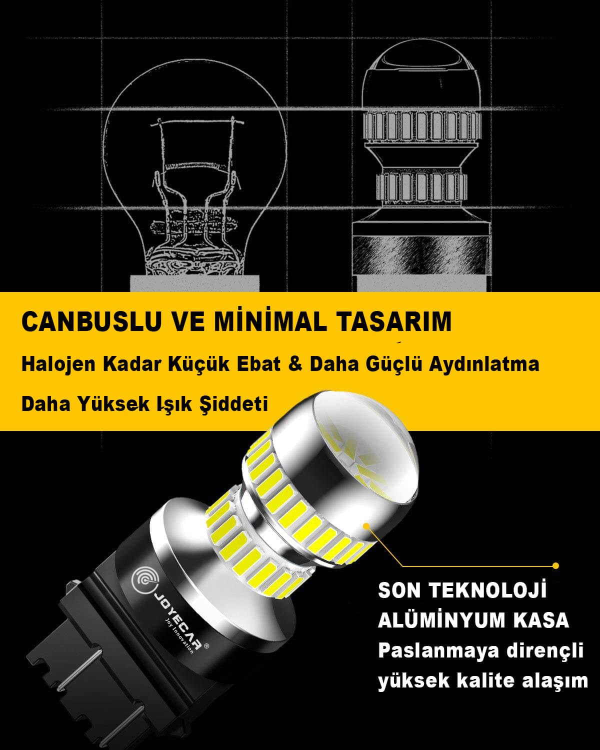 Joyecar X7 Serisi T25 3157 3156 Geri Vites Fren Sinyal Stop Gündüz Farı Lamba