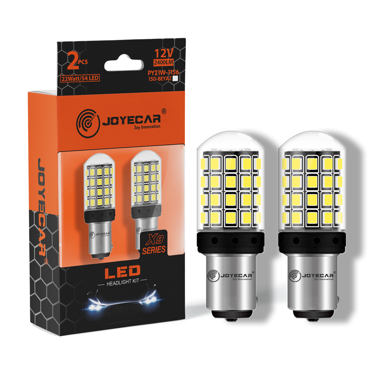 Joyecar X9 Serisi 1156 PY21W BAU15S 150° Tek Duy Geri Vites Sinyal Park Stop Gündüz Farı Lamba