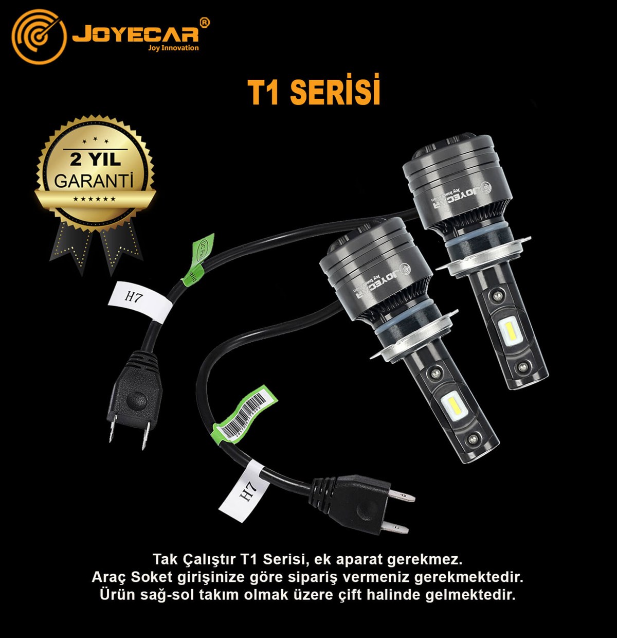 T1 24V H7 Şimşek Etkili CSP Led Far Ampulü