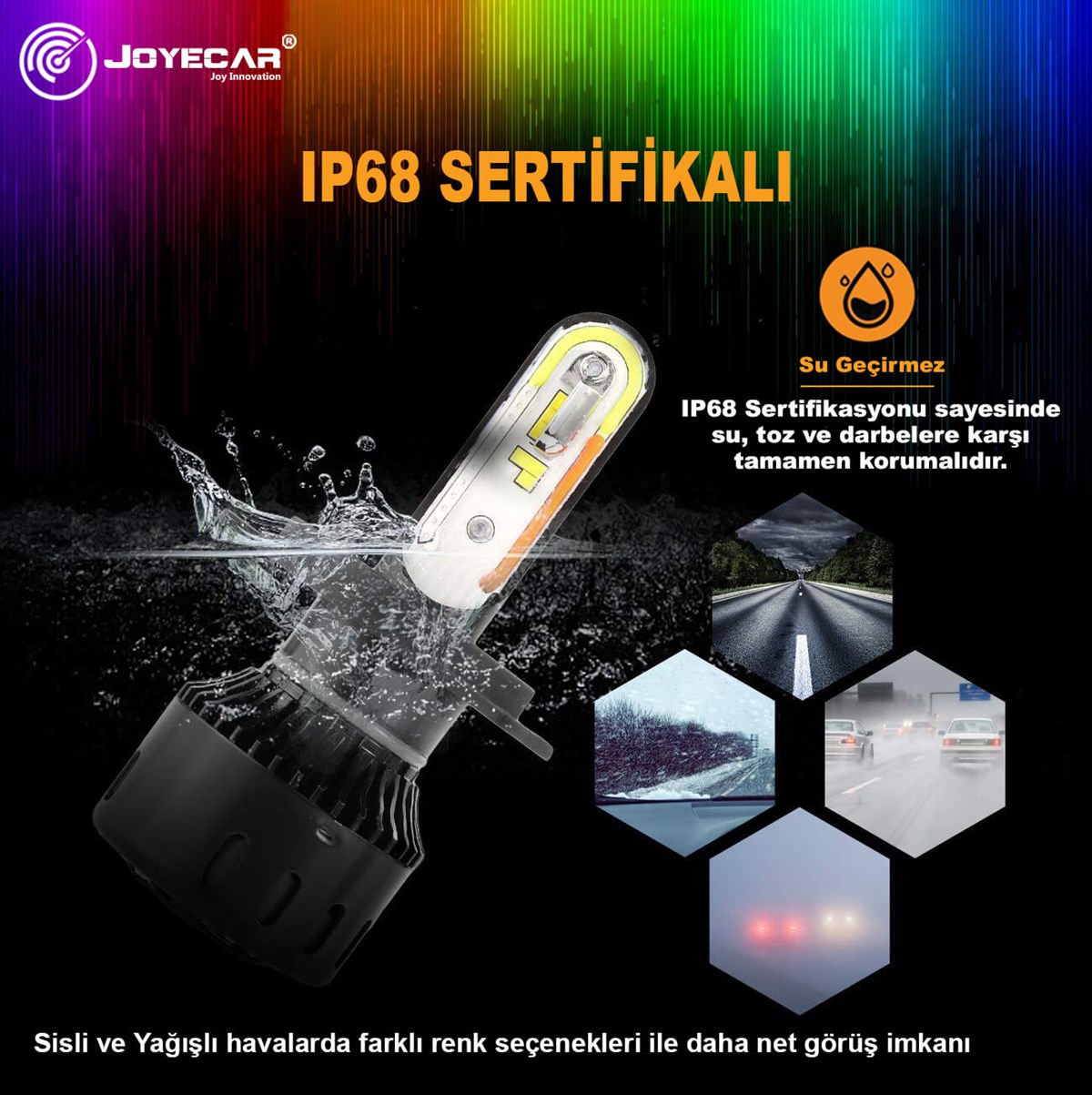 X18 RGB H7 Şimşek Etkili CSP Led Far Ampulü