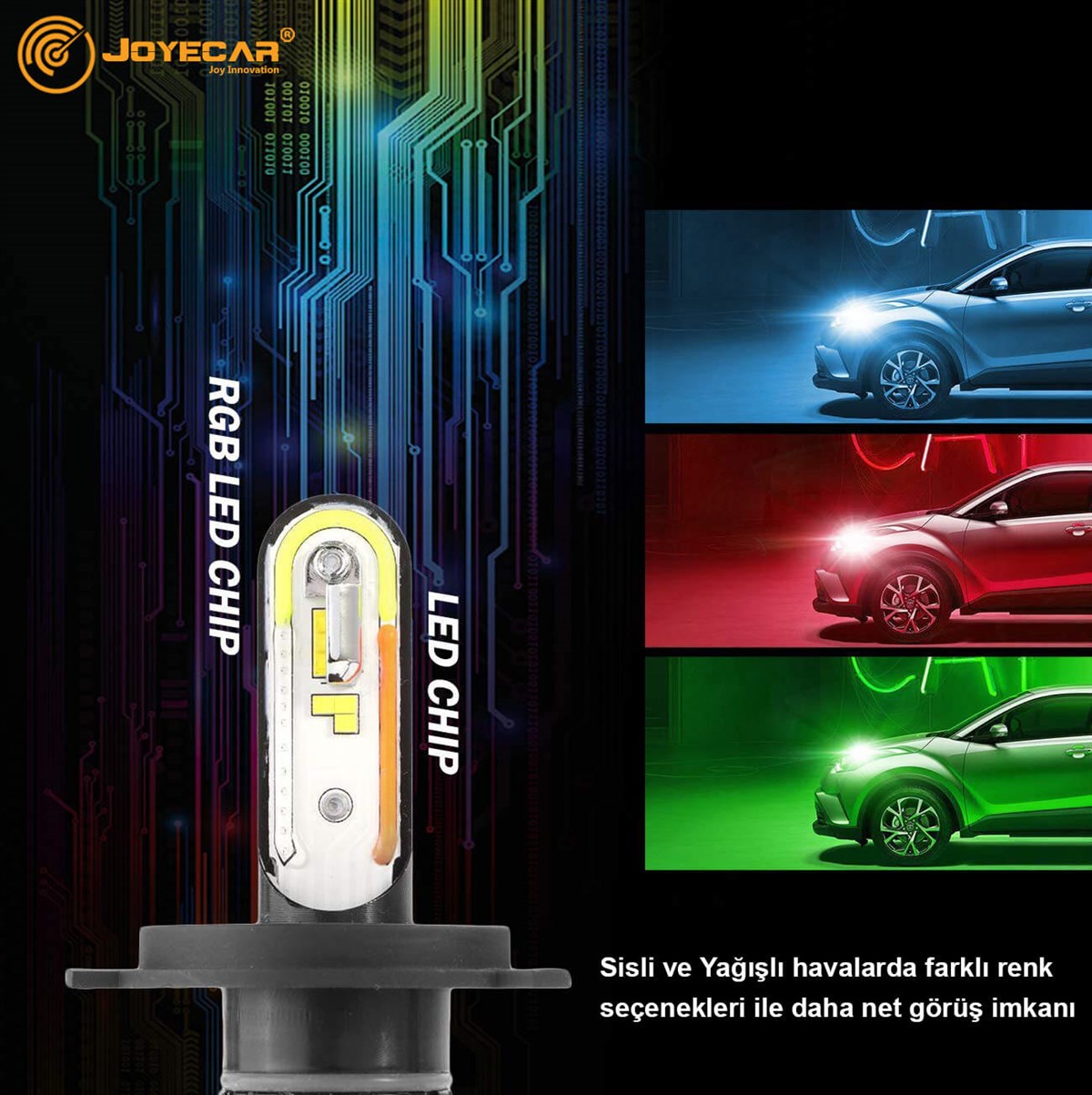 X18 RGB H7 Şimşek Etkili CSP Led Far Ampulü