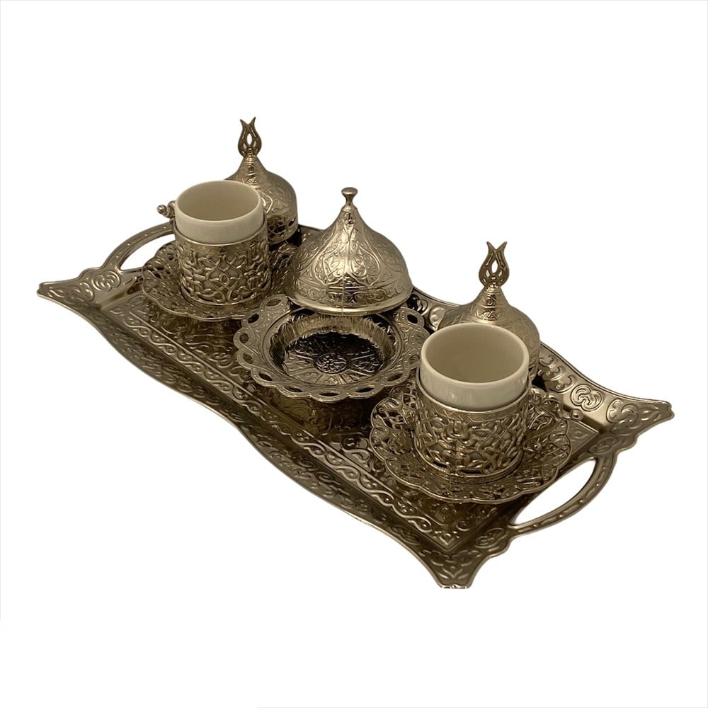 İKİLİ HAHVE SETİ - LALE BEYAZ