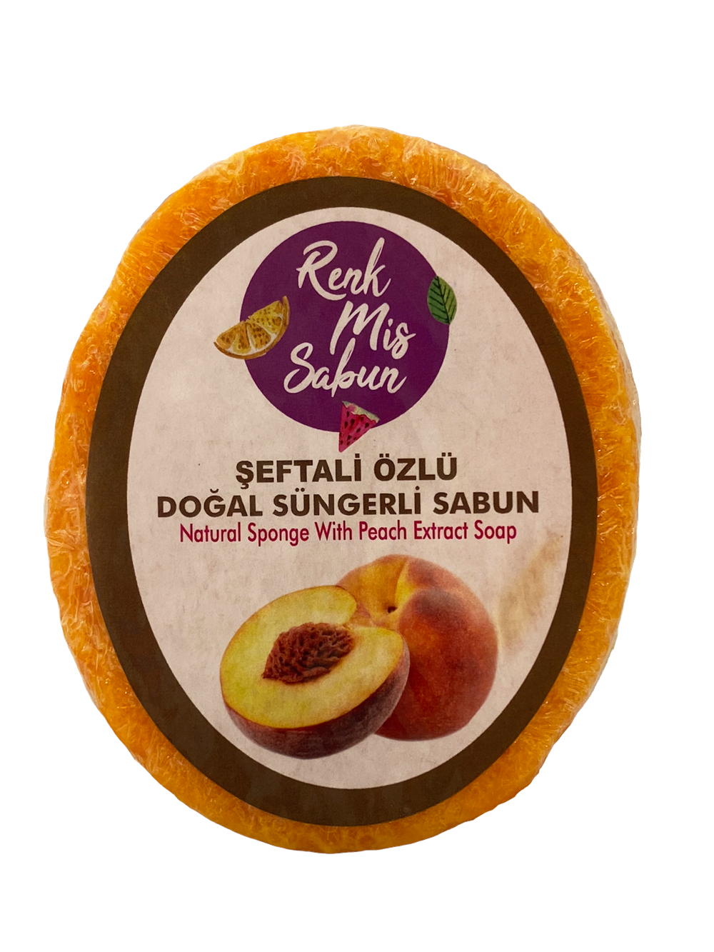 Şeftali Özlü Doğal Süngerli Sabun
