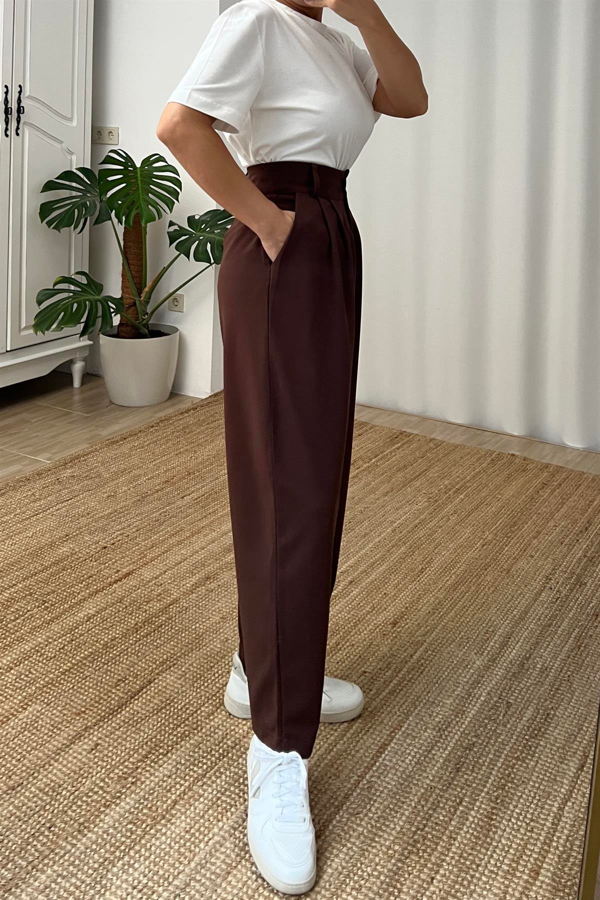 Acı Kahve Şalvar Pantolon uygun fiyatlarda www.butikhola.com adresinde