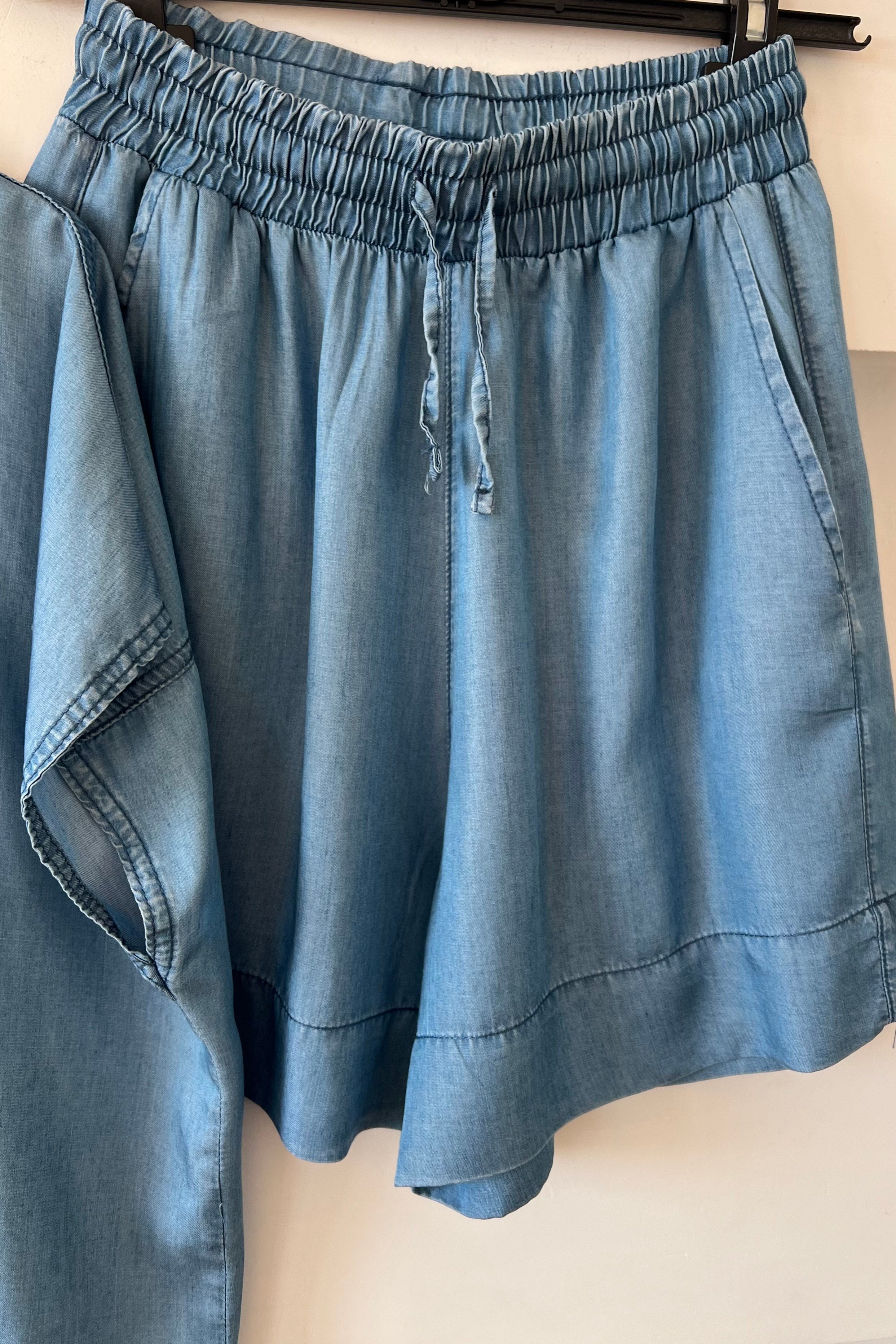 Açık Mavi Şehir Boy Şortlu Tensel Takım uygun fiyatlarda www.butikhola.com adresinde