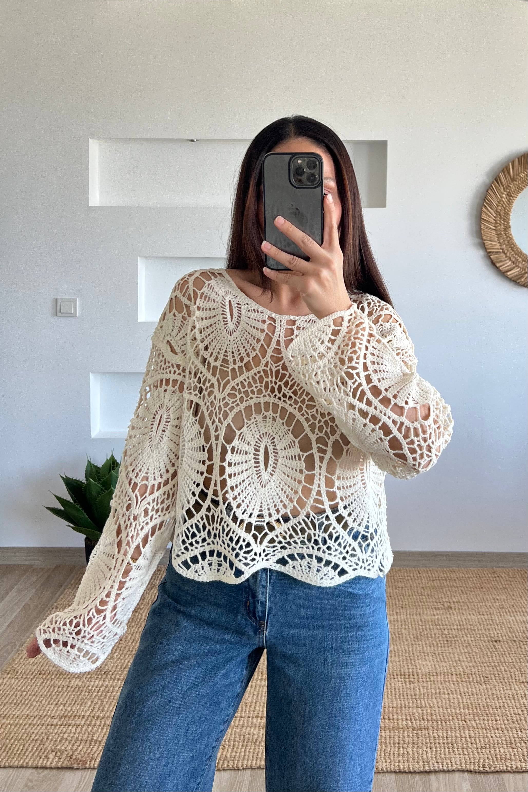 Ajurlu Bluz uygun fiyatlarda www.butikhola.com adresinde