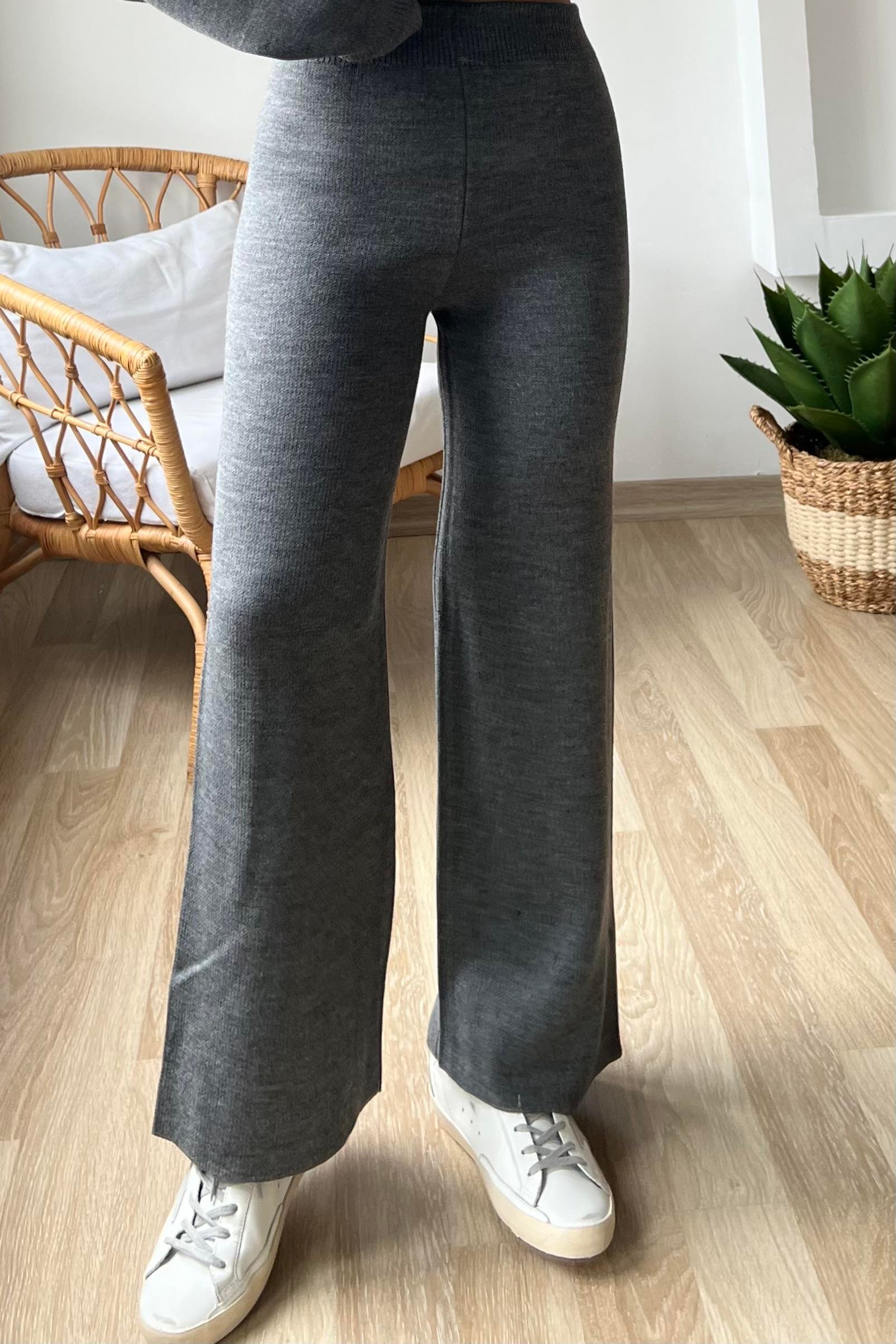 Antrasit Çelik Örme Triko Takım uygun fiyatlarda www.butikhola.com adresinde