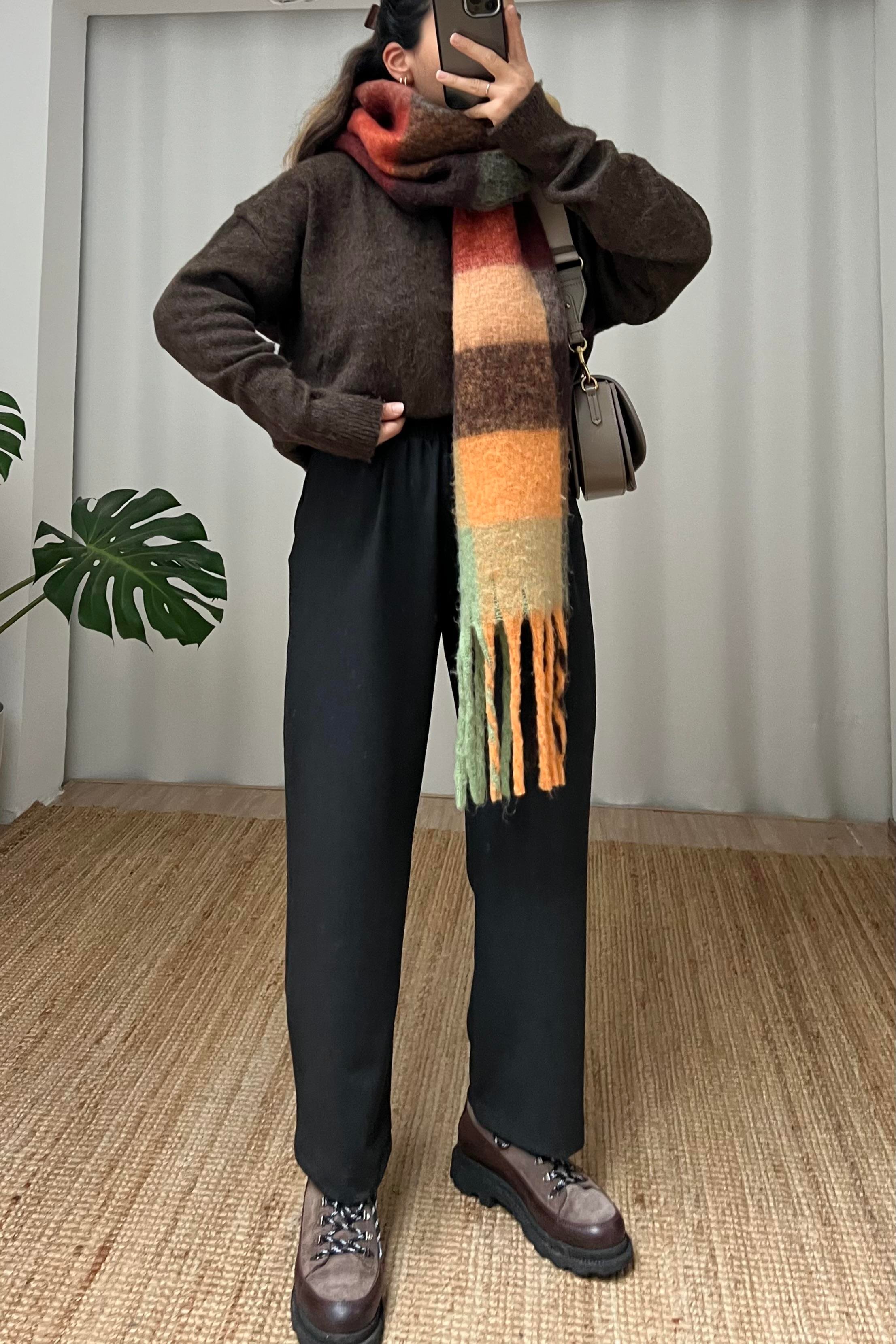 Antrasit Çift Bel Detaylı Rahat Pantolon uygun fiyatlarda www.butikhola.com adresinde