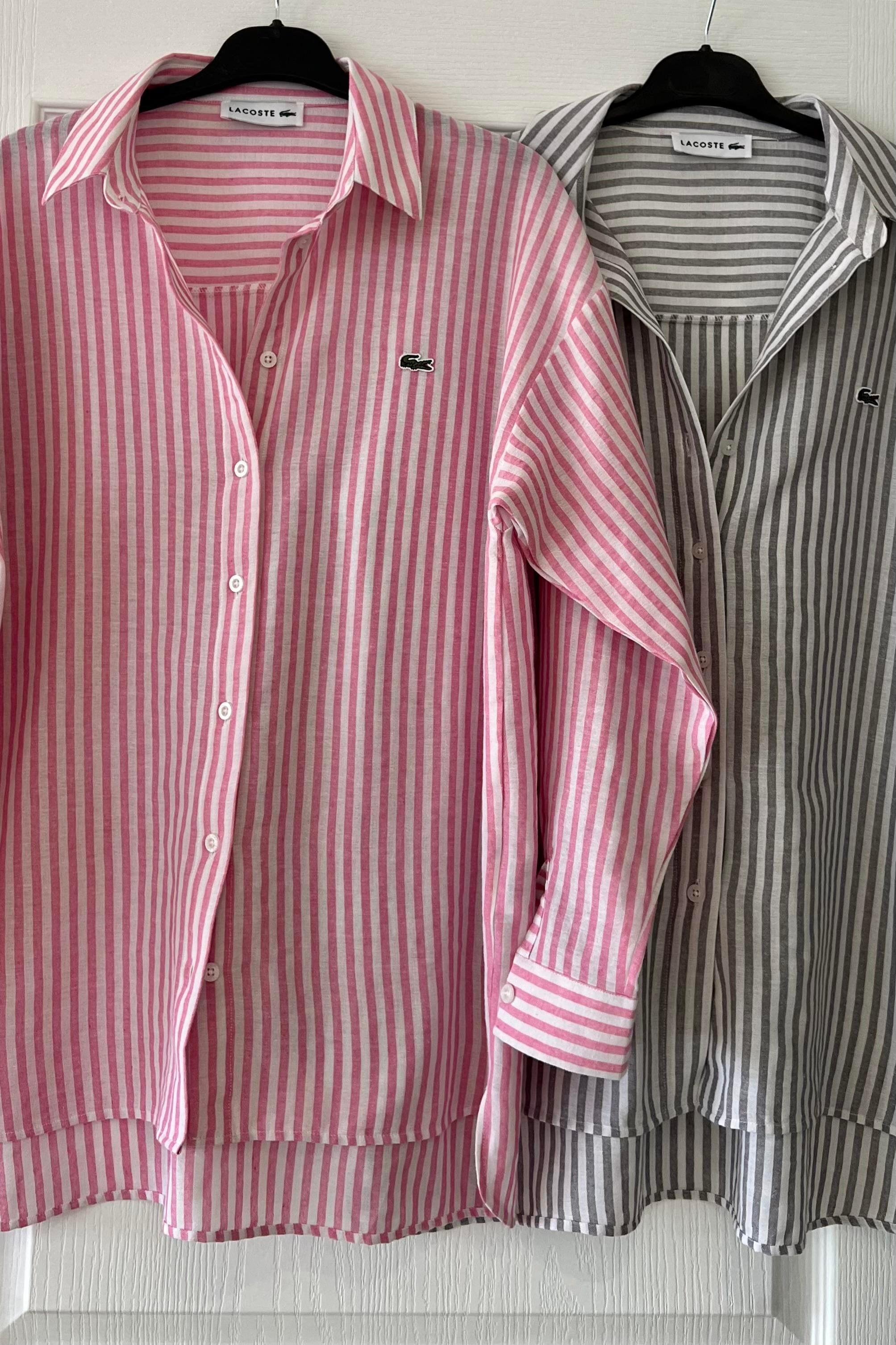 Antrasit Çizgili Organik Pamuk Gömlek  uygun fiyatlarda www.butikhola.com adresinde