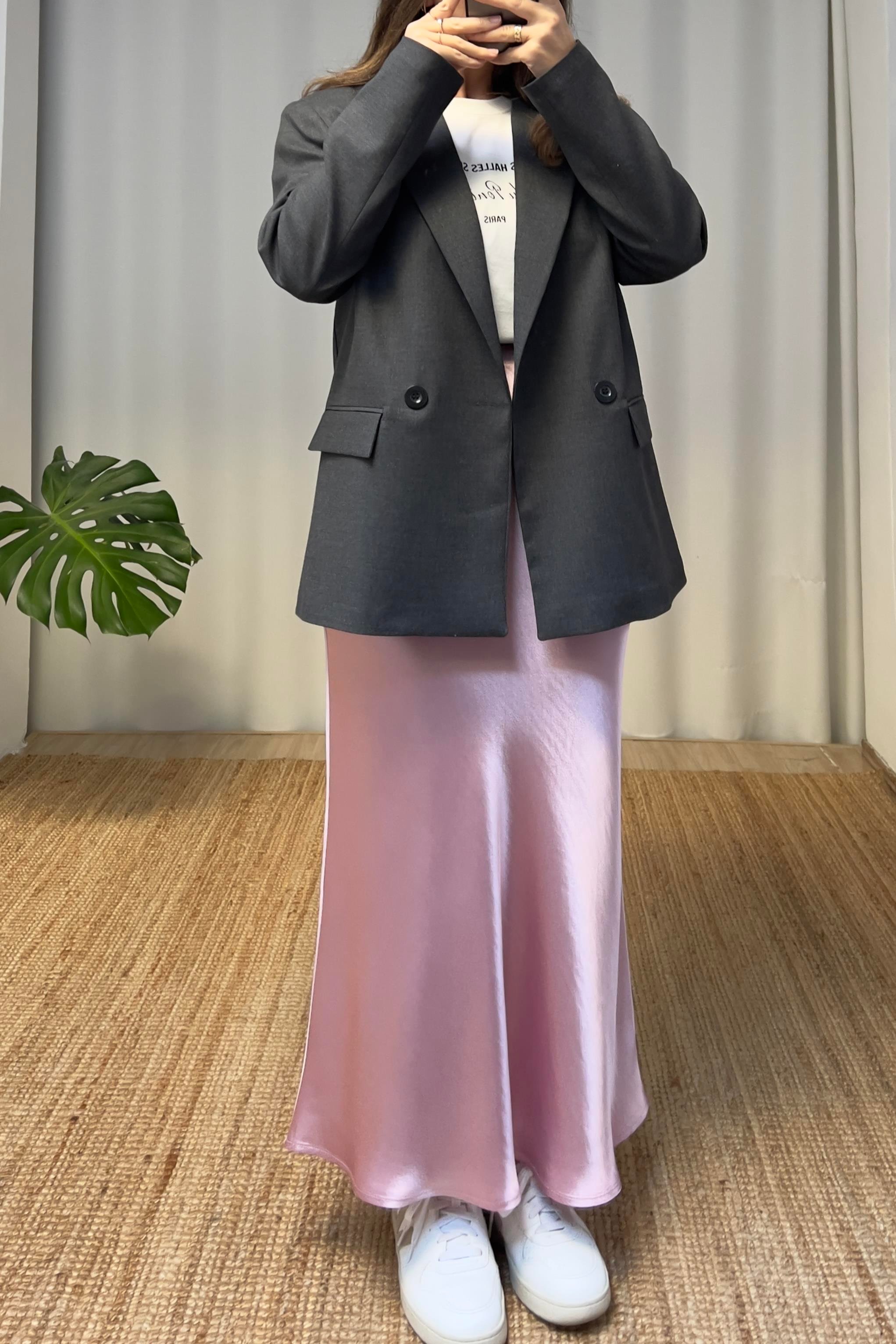 Antrasit Kruvaze Oversize Blazer uygun fiyatlarda www.butikhola.com adresinde