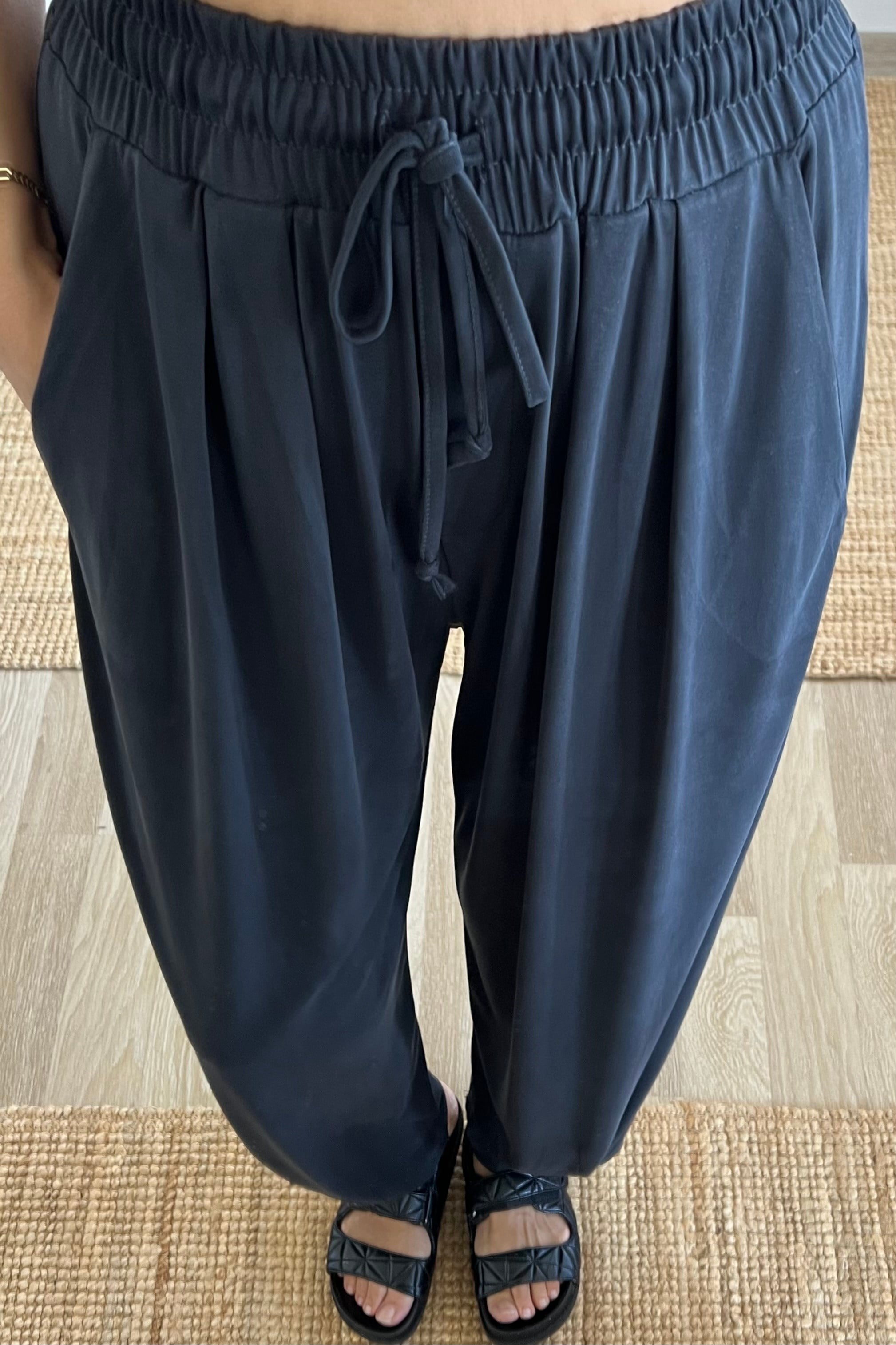 Antrasit  Paçası Düğmeli Oys Modal Balloon Pantolon uygun fiyatlarda www.butikhola.com adresinde