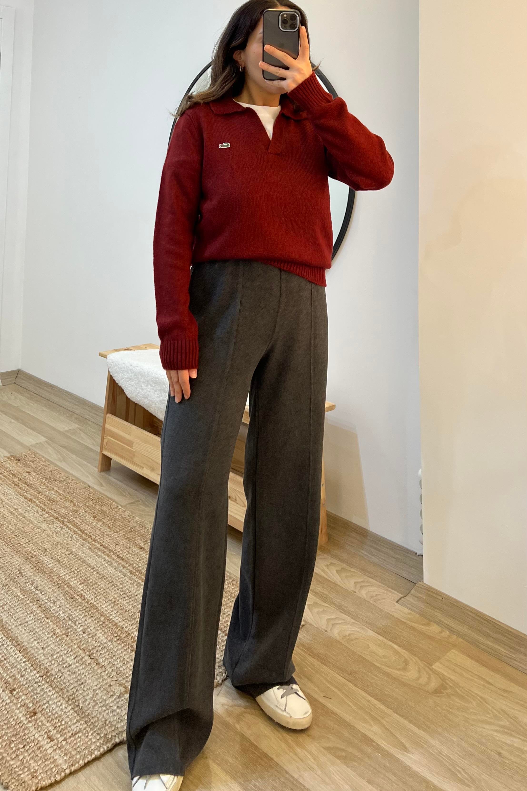 Antrasit Yumuşak Dokulu Fitilli Pantolon uygun fiyatlarda www.butikhola.com adresinde