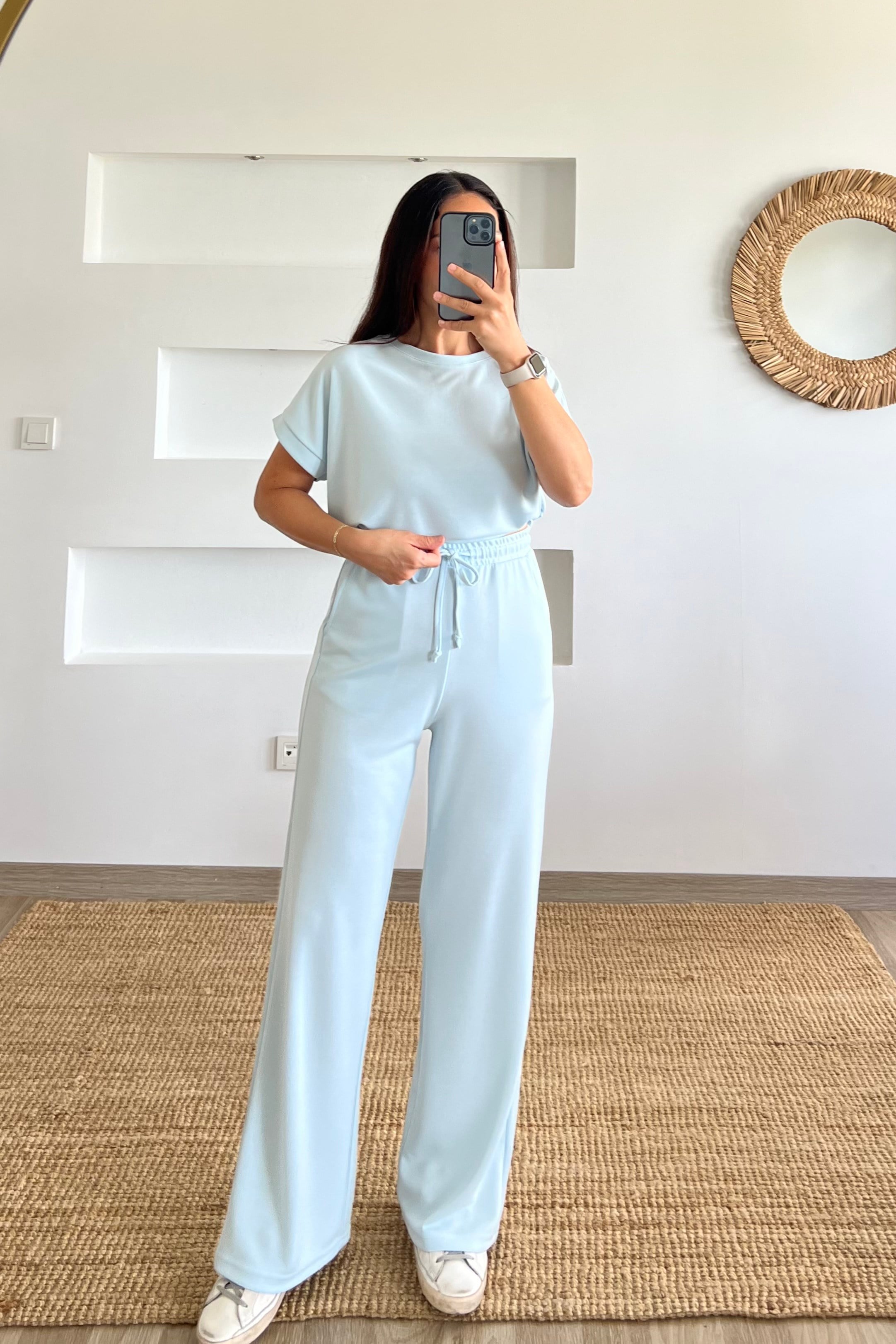 Bebe Mavisi Oysho Kumaş Modal Tshirt Pantolon Takım uygun fiyatlarda www.butikhola.com adresinde