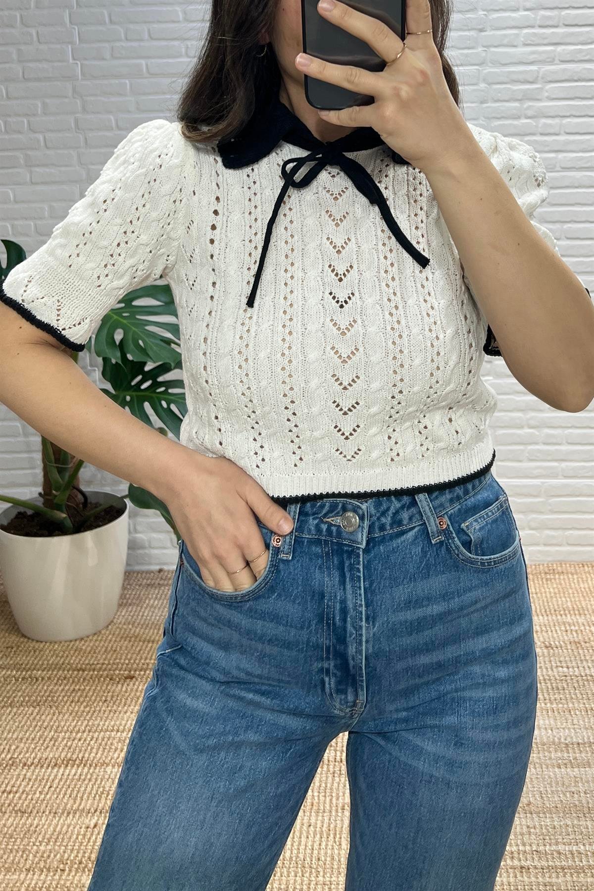 Bebe Yaka Triko Kazak uygun fiyatlarda www.butikhola.com adresinde