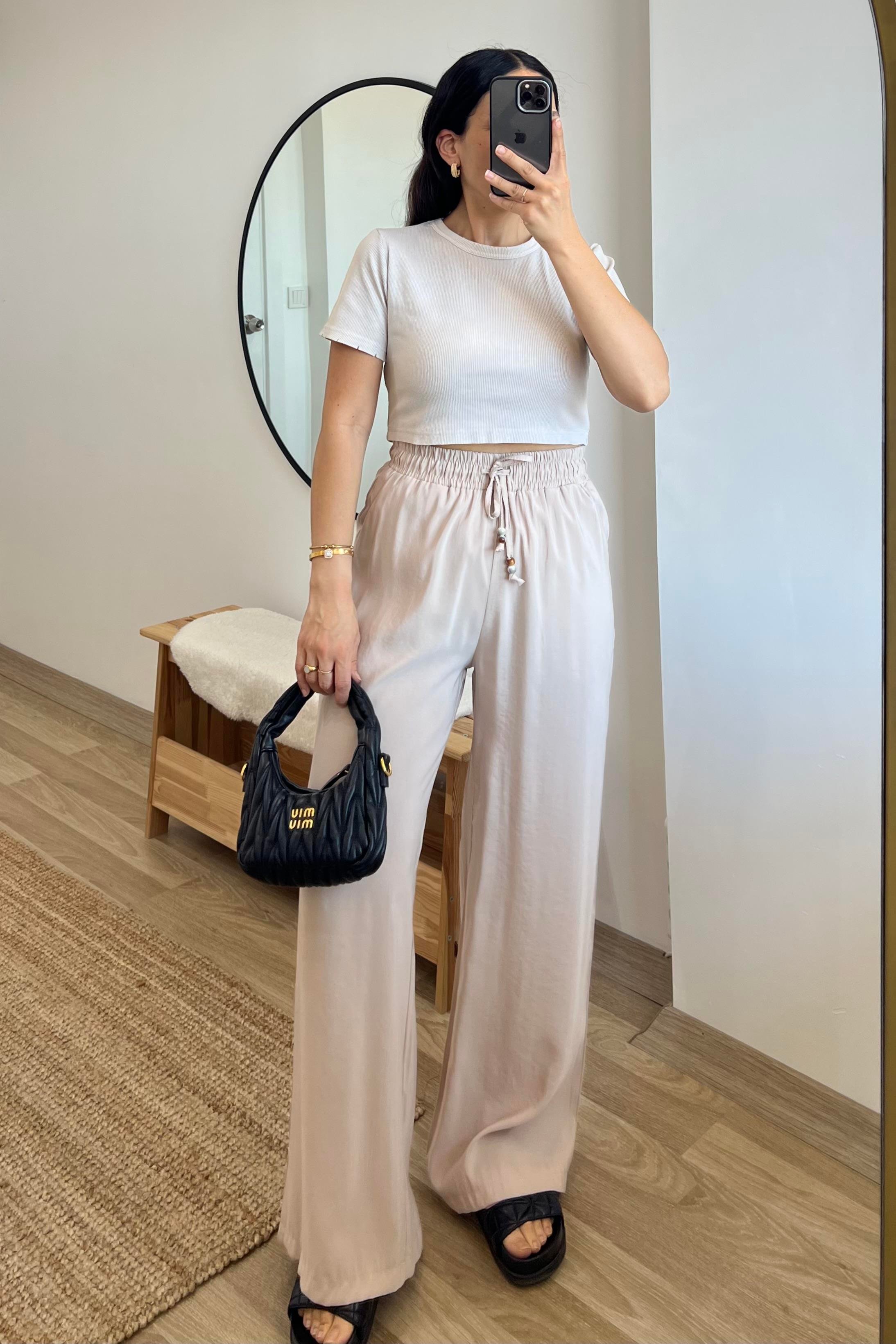 Bej Beli İpli Bohem Pantolon uygun fiyatlarda www.butikhola.com adresinde