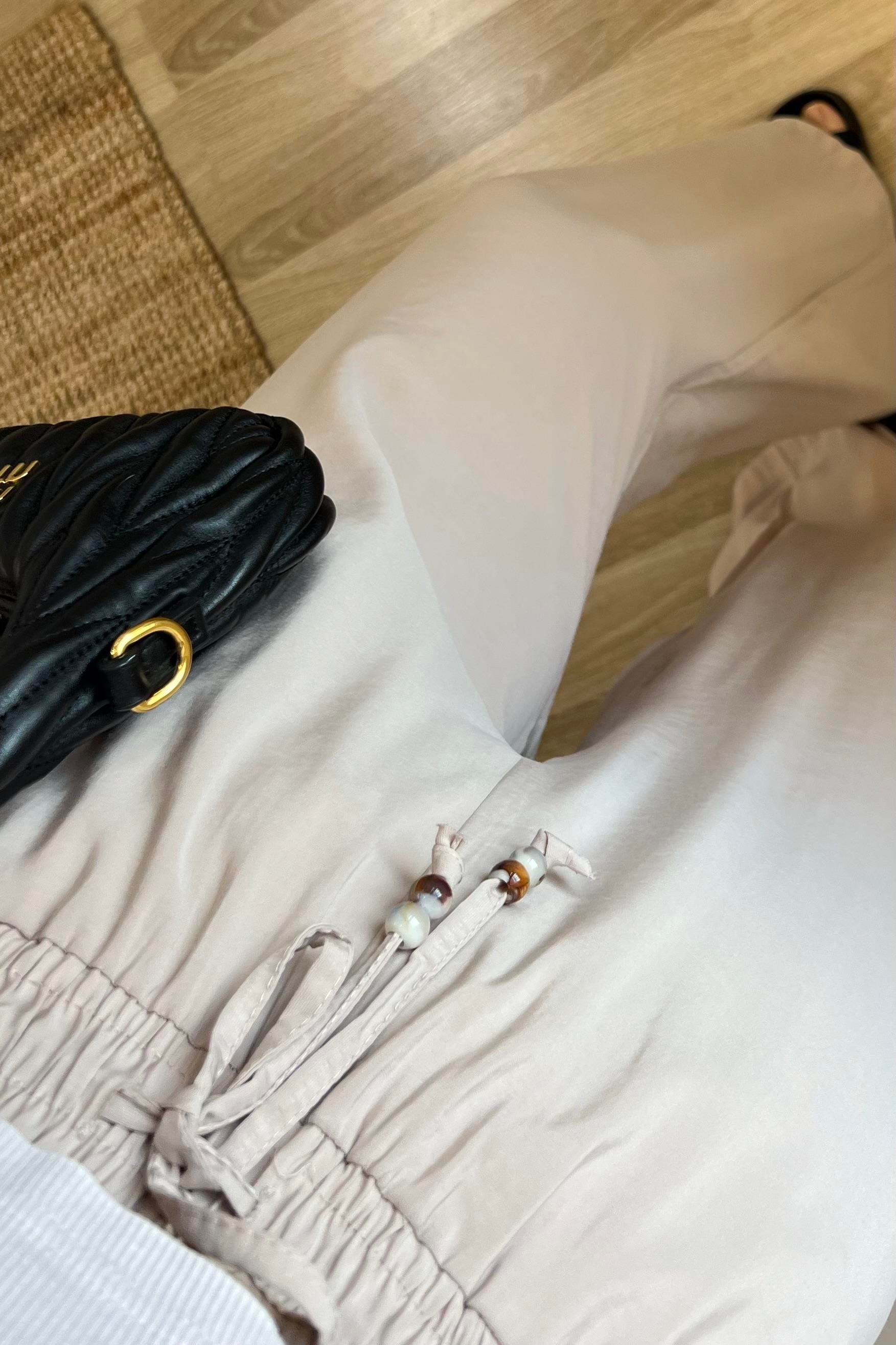 Bej Beli İpli Bohem Pantolon uygun fiyatlarda www.butikhola.com adresinde