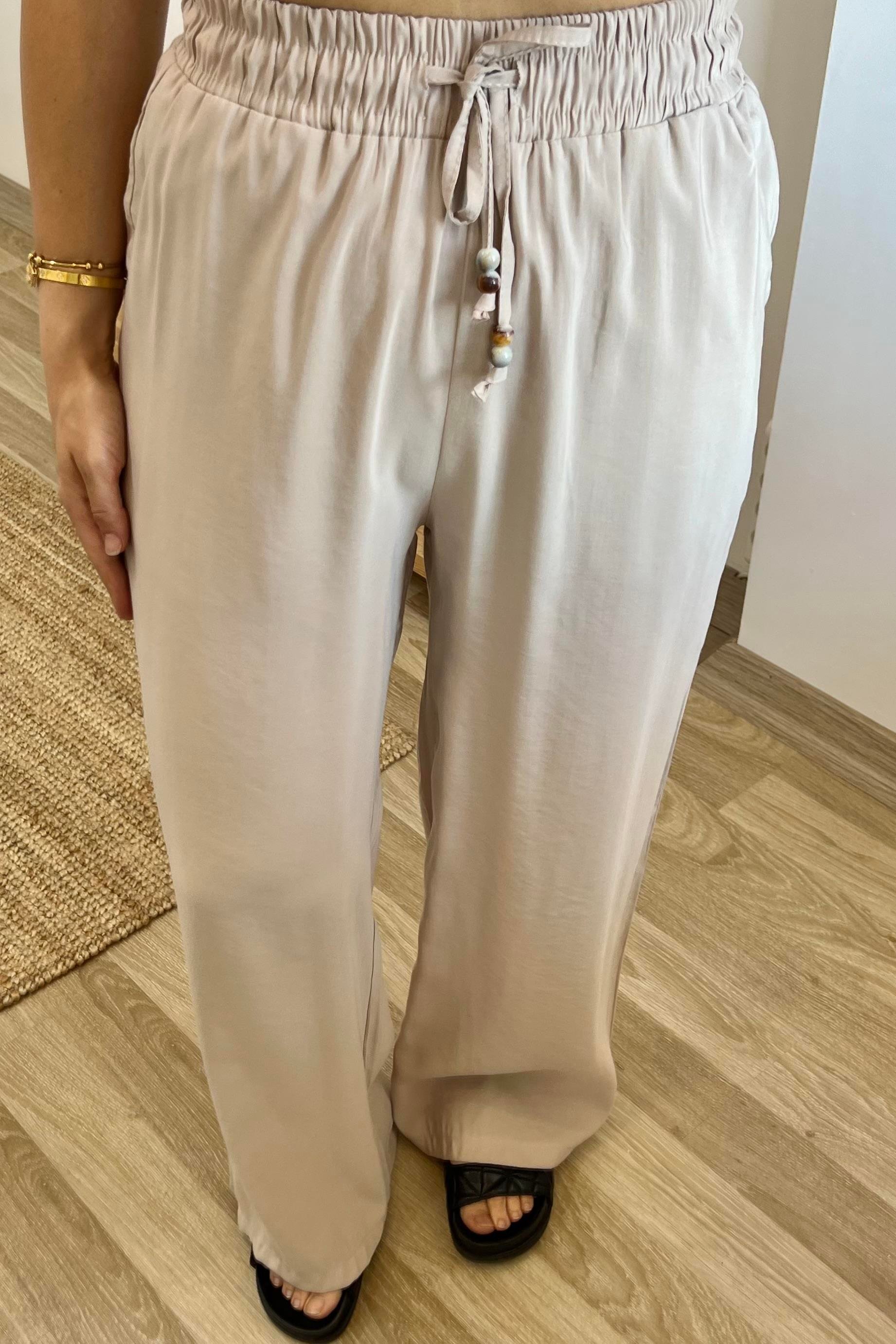 Bej Beli İpli Bohem Pantolon uygun fiyatlarda www.butikhola.com adresinde