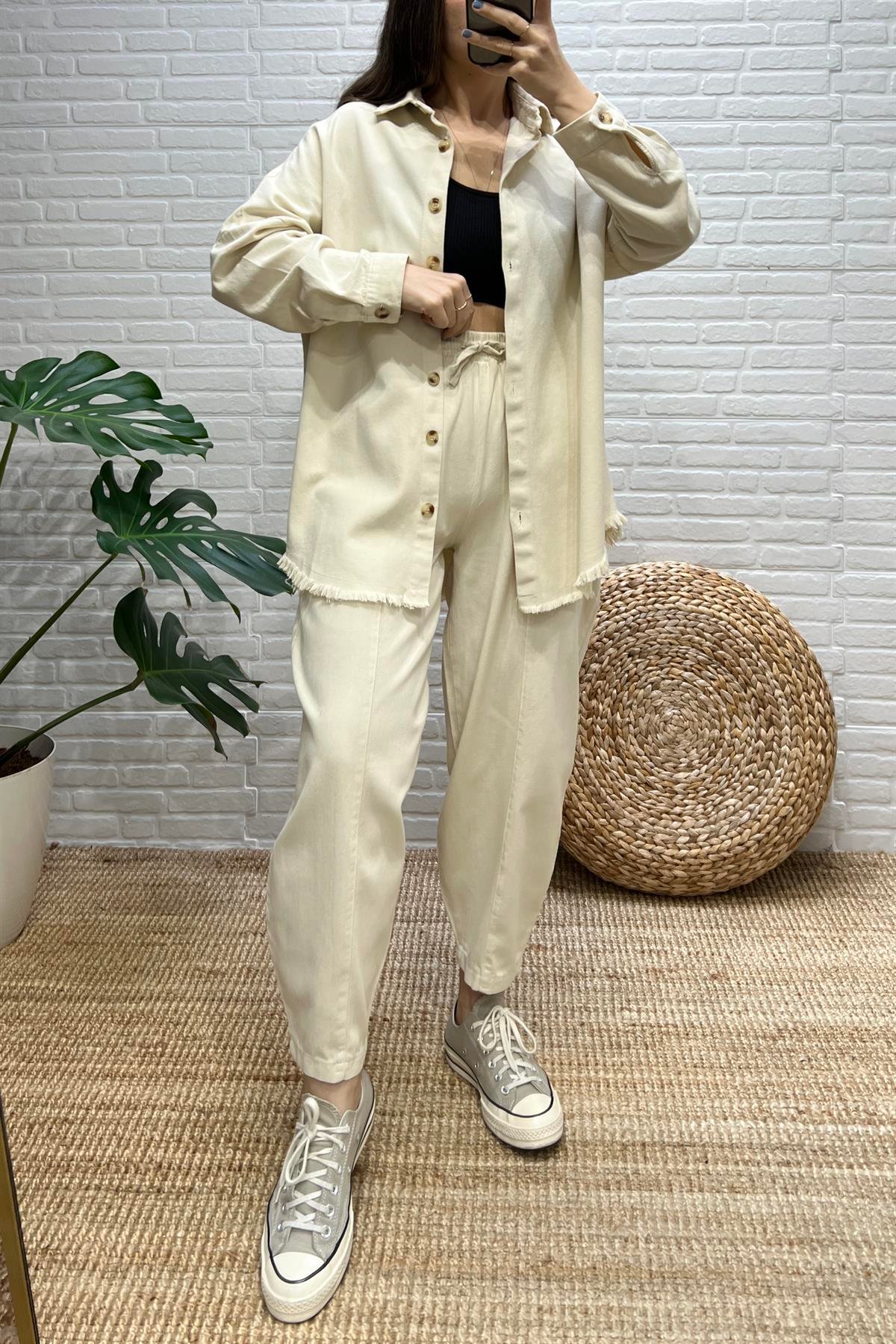 Bej Premium Gabardin Takım uygun fiyatlarda www.butikhola.com adresinde