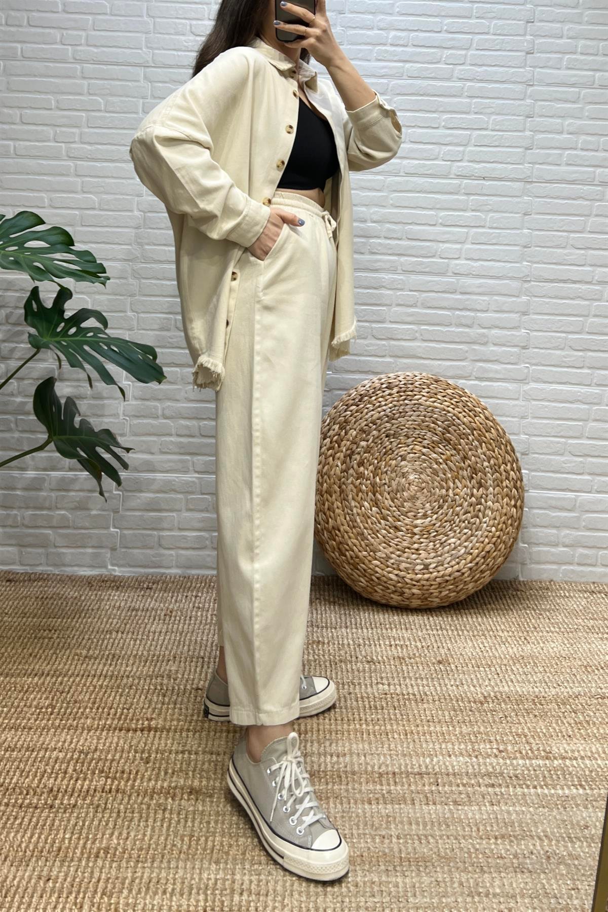 Bej Premium Gabardin Takım uygun fiyatlarda www.butikhola.com adresinde