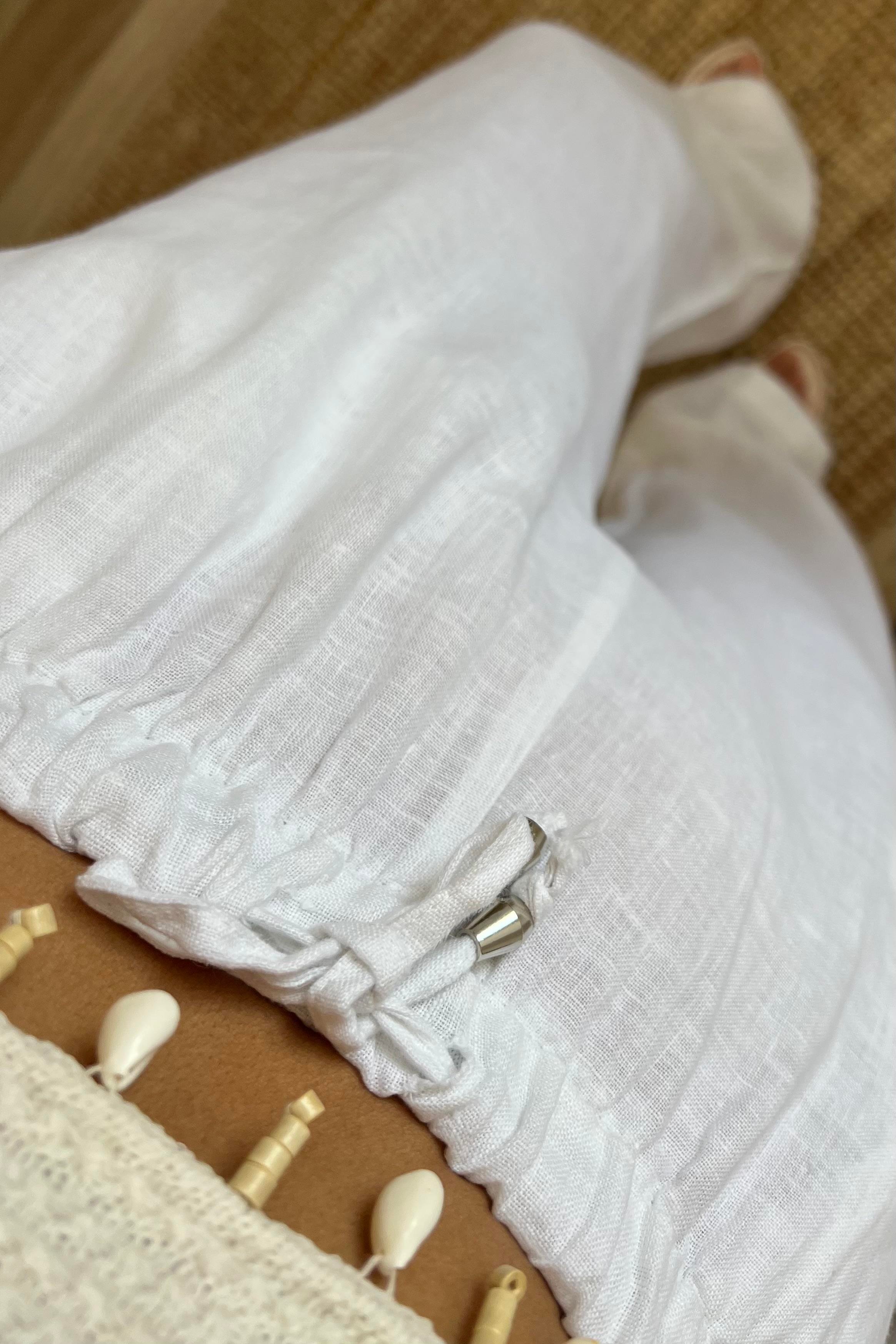 Beyaz Beli İpli Ham Keten Comfort Pantolon uygun fiyatlarda www.butikhola.com adresinde