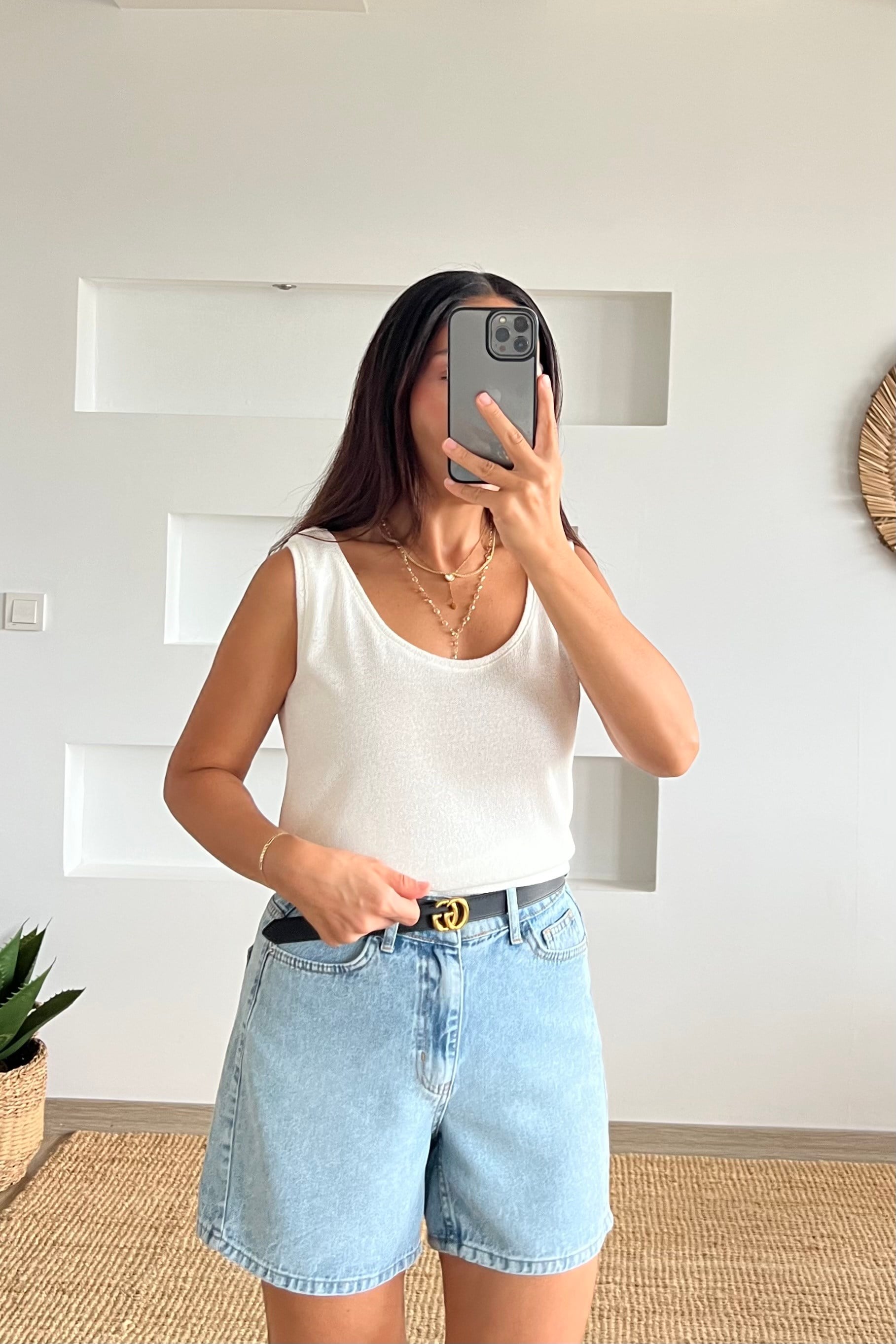Beyaz Merserize Kolsuz Bluz uygun fiyatlarda www.butikhola.com adresinde