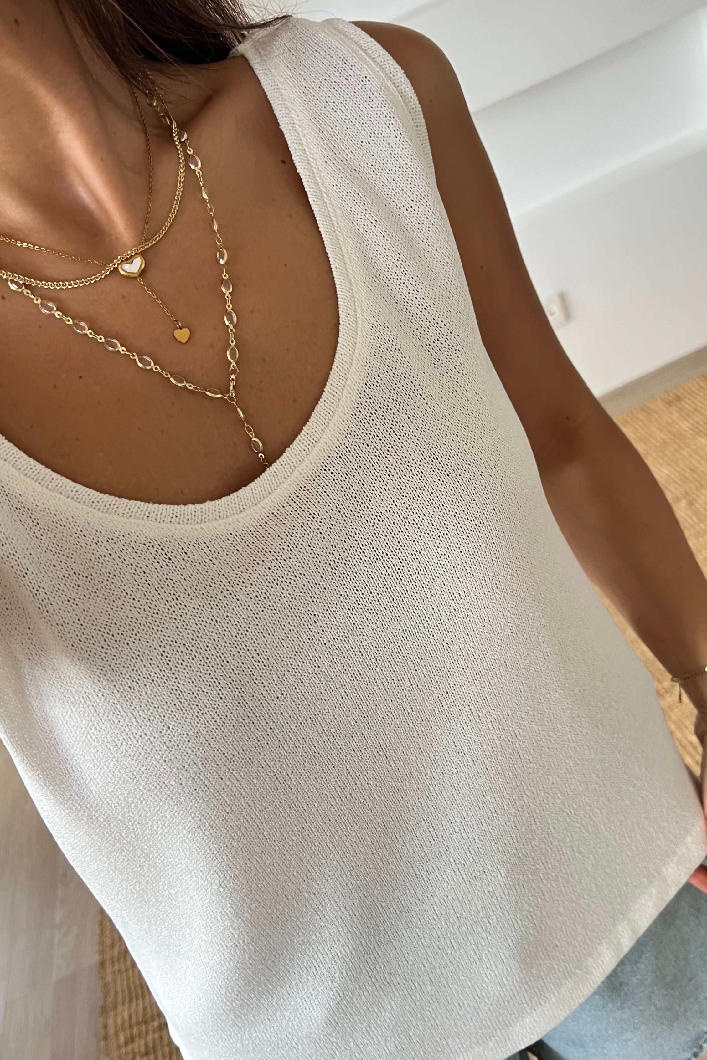 Beyaz Merserize Kolsuz Bluz uygun fiyatlarda www.butikhola.com adresinde