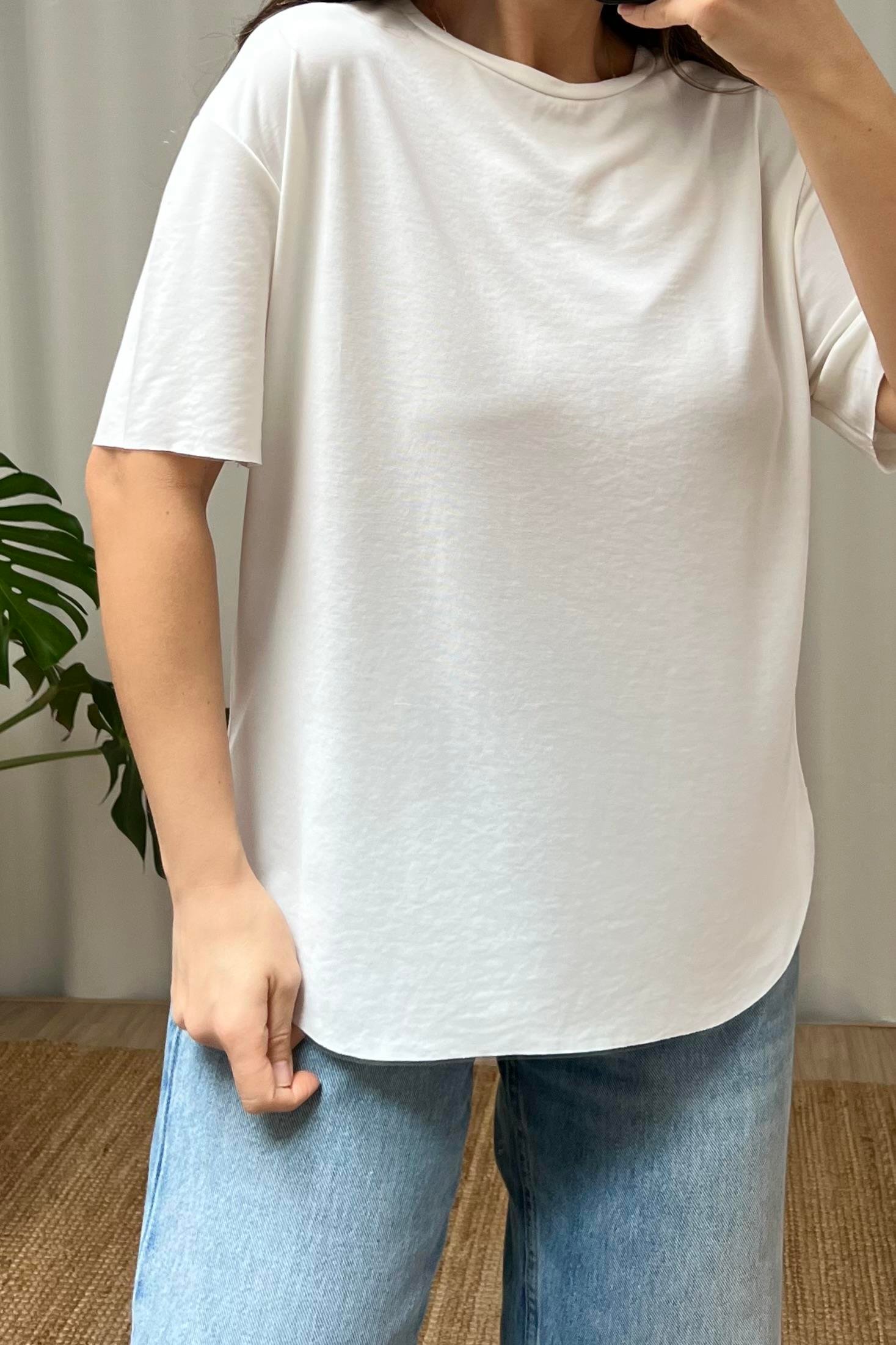 Beyaz Oys Modal Tshirt uygun fiyatlarda www.butikhola.com adresinde