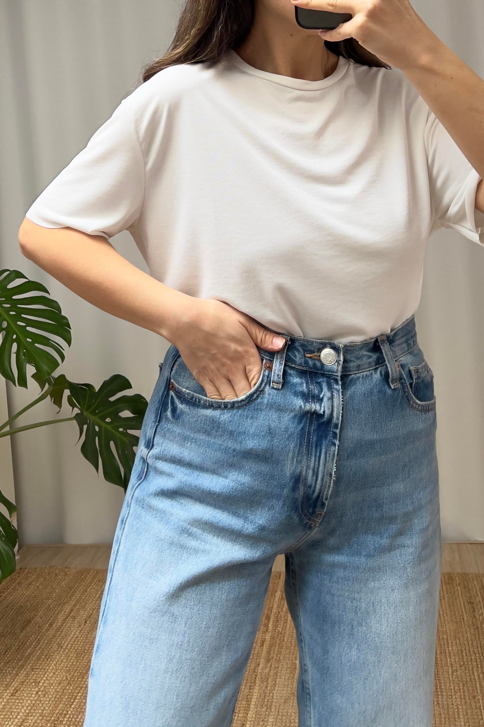 Beyaz Oys Modal Tshirt uygun fiyatlarda www.butikhola.com adresinde
