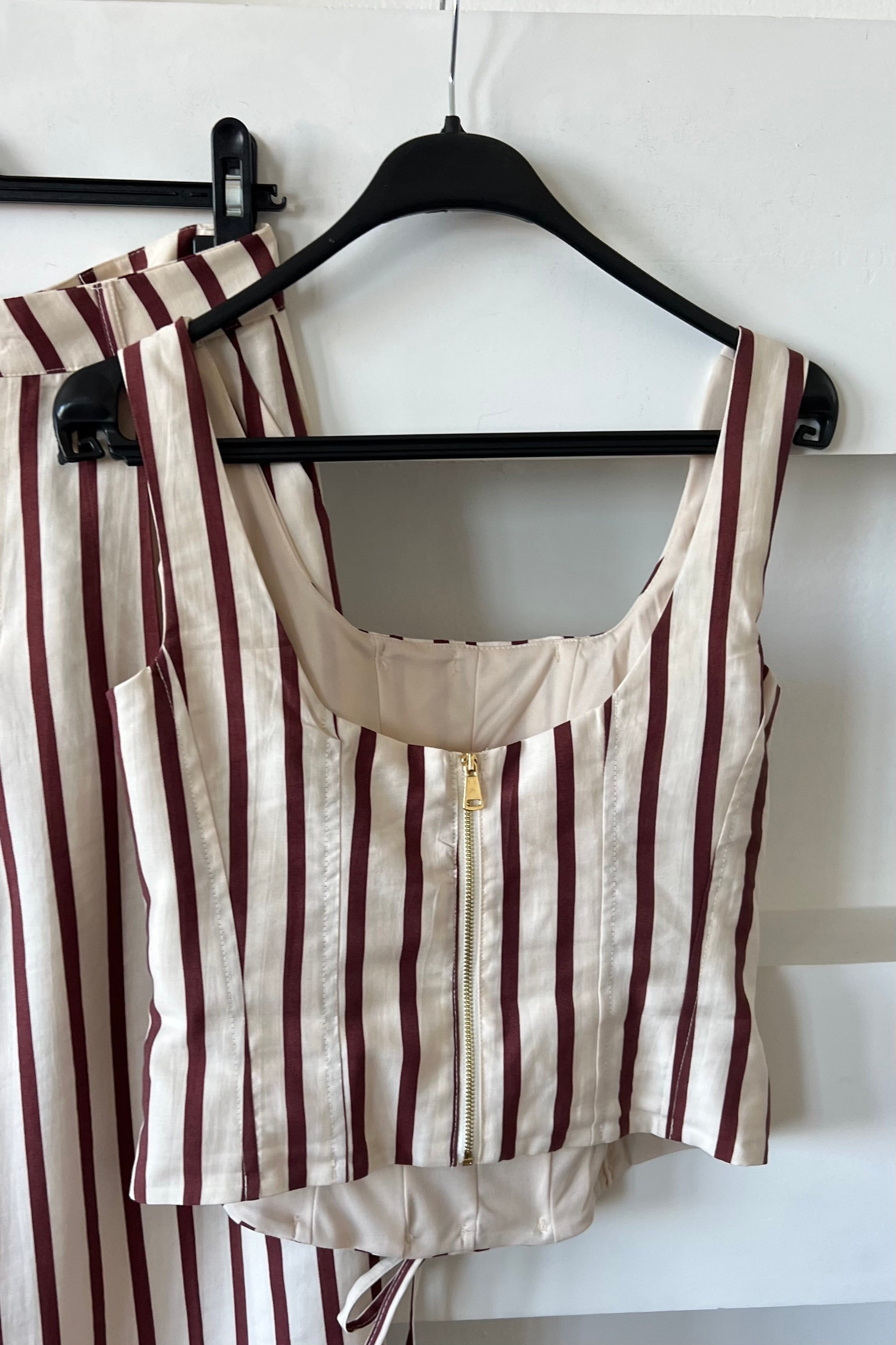 Bordo Çizgili Marin Korse Takım uygun fiyatlarda www.butikhola.com adresinde