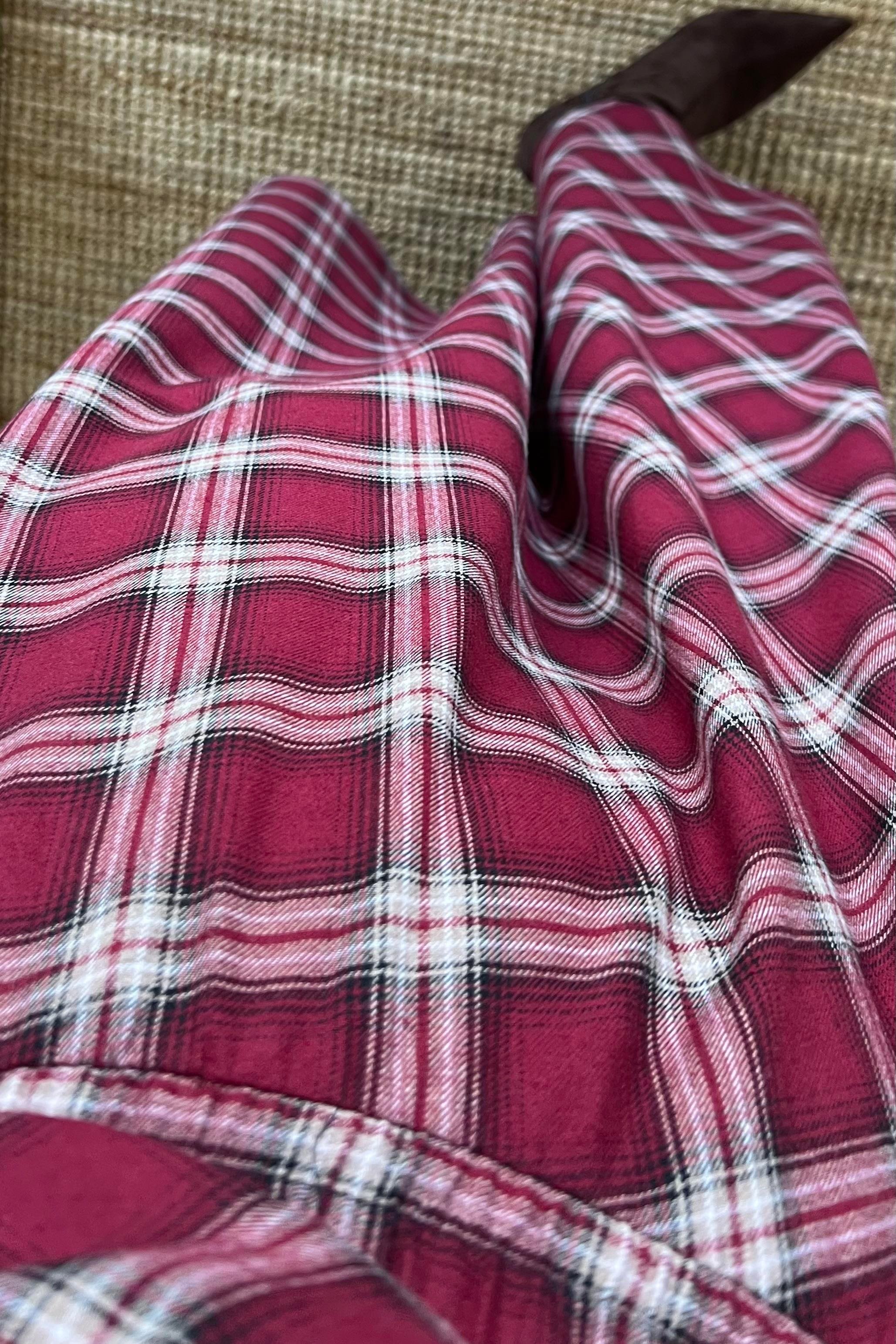 Bordo Ekoseli Beli Lastikli Cepli Etek uygun fiyatlarda www.butikhola.com adresinde