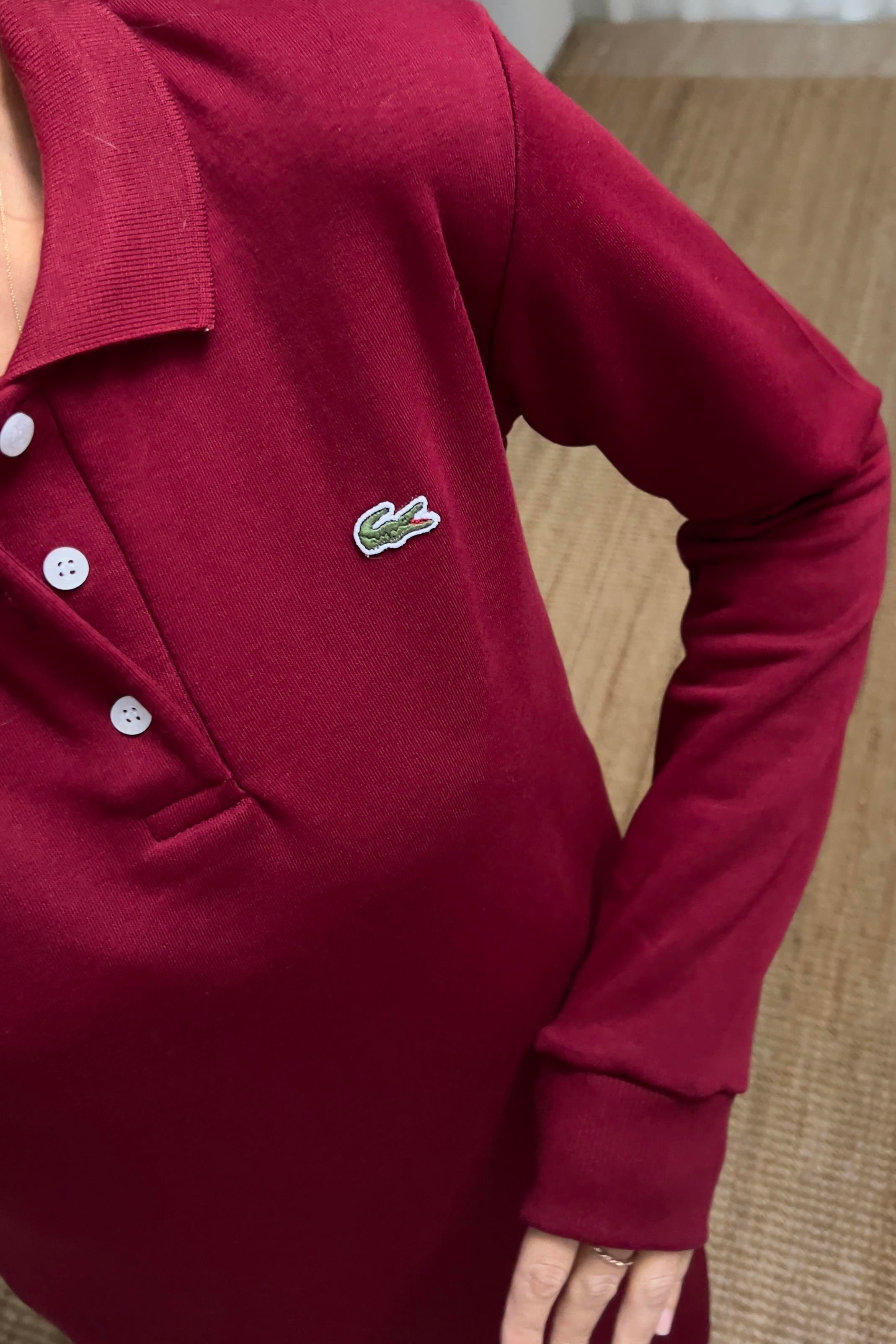 Bordo Logo Nakışlı Polo Yaka Sweat Elbise uygun fiyatlarda www.butikhola.com adresinde