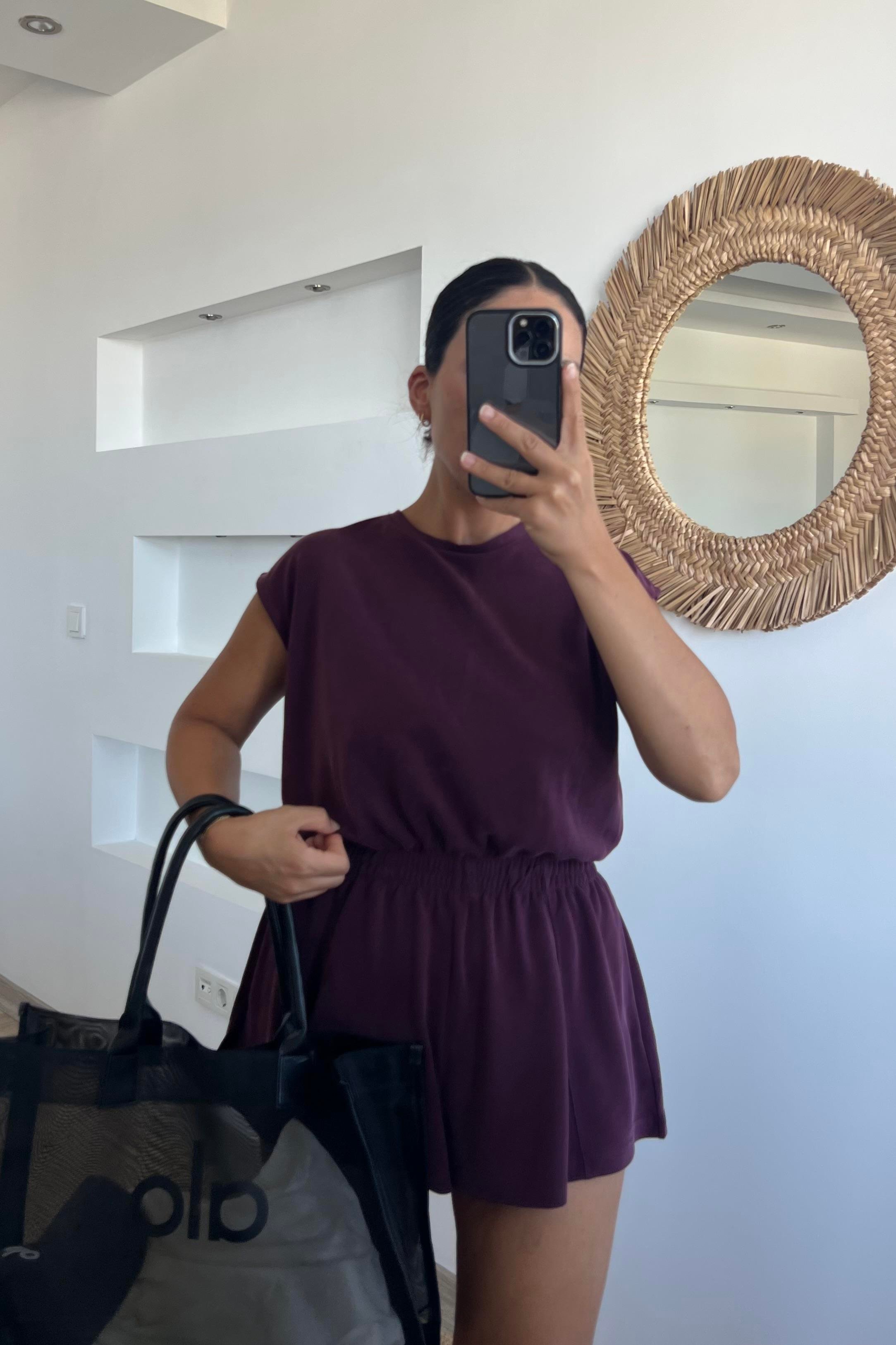 Bordo Oysho Kumaş Modal Tulum uygun fiyatlarda www.butikhola.com adresinde