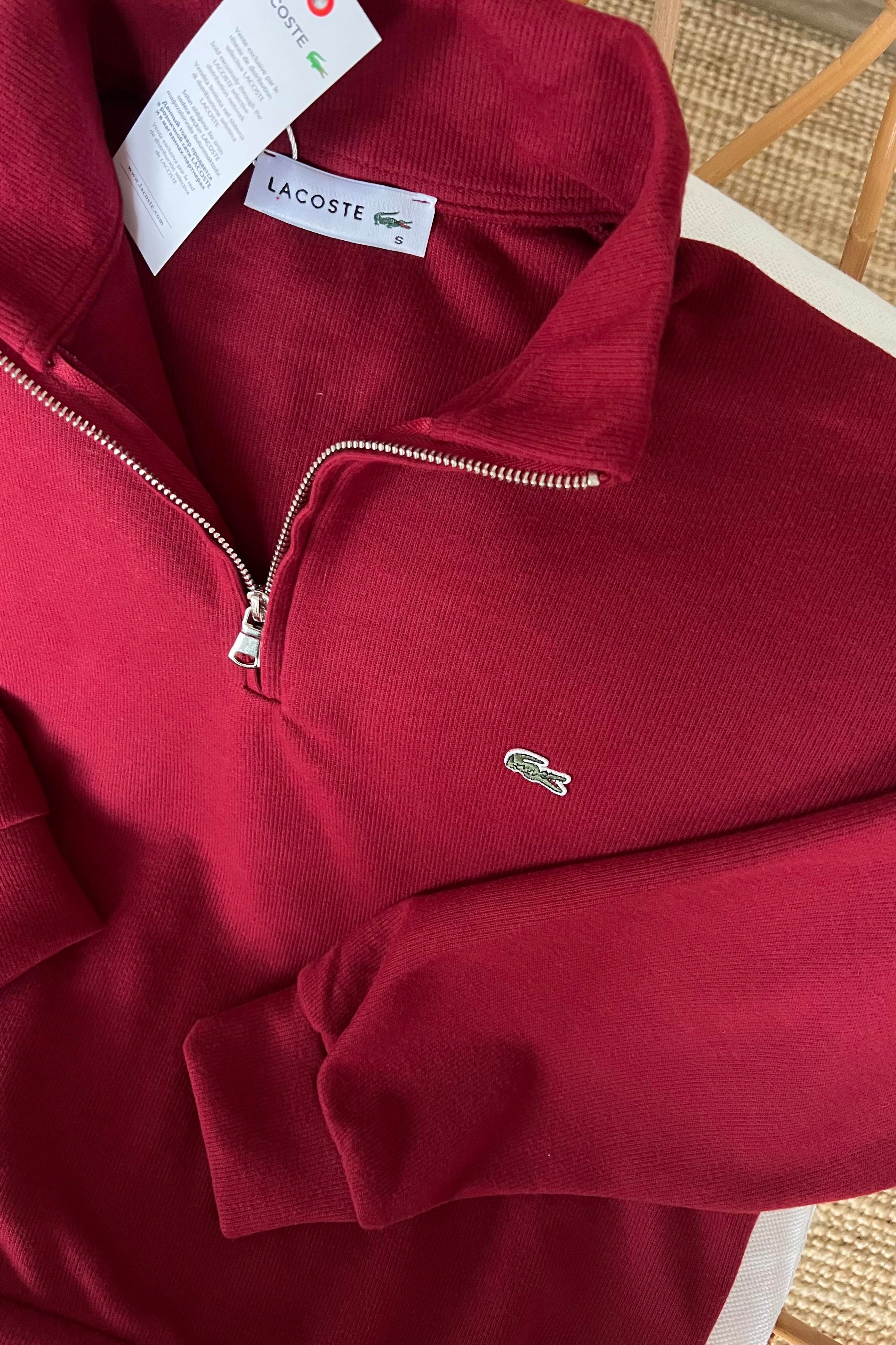 Bordo Yumuşak Dokulu Yakası Fermuarlı Sweatshirt uygun fiyatlarda www.butikhola.com adresinde